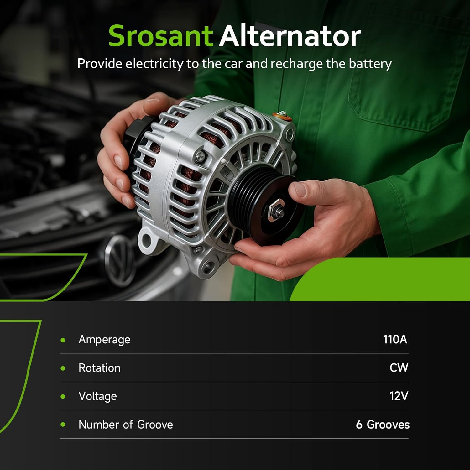 New Alternator Replacement for Nissan 03-07 Murano 3.5, 02-03 Maxima 3.5, 1995-2000 Maxima 3.0, 2002-2004 Infiniti I35 3.5, 1998-2000 I30 3.0, 13826 13639 LR11107 23100-0L701 AHI0018 40044006 40044021 - Image 2