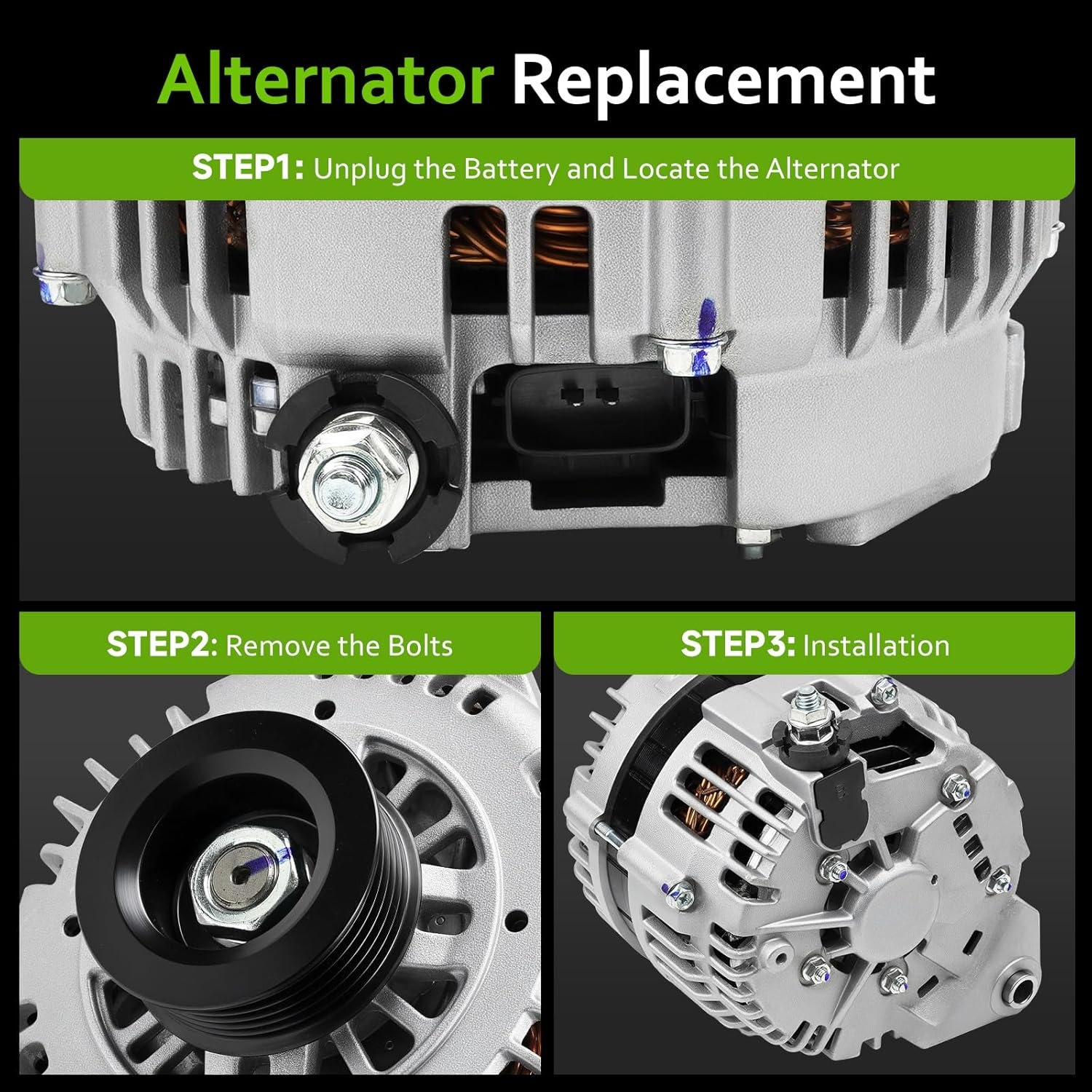 New Alternator Replacement for Nissan 03-07 Murano 3.5, 02-03 Maxima 3.5, 1995-2000 Maxima 3.0, 2002-2004 Infiniti I35 3.5, 1998-2000 I30 3.0, 13826 13639 LR11107 23100-0L701 AHI0018 40044006 40044021 - Image 8