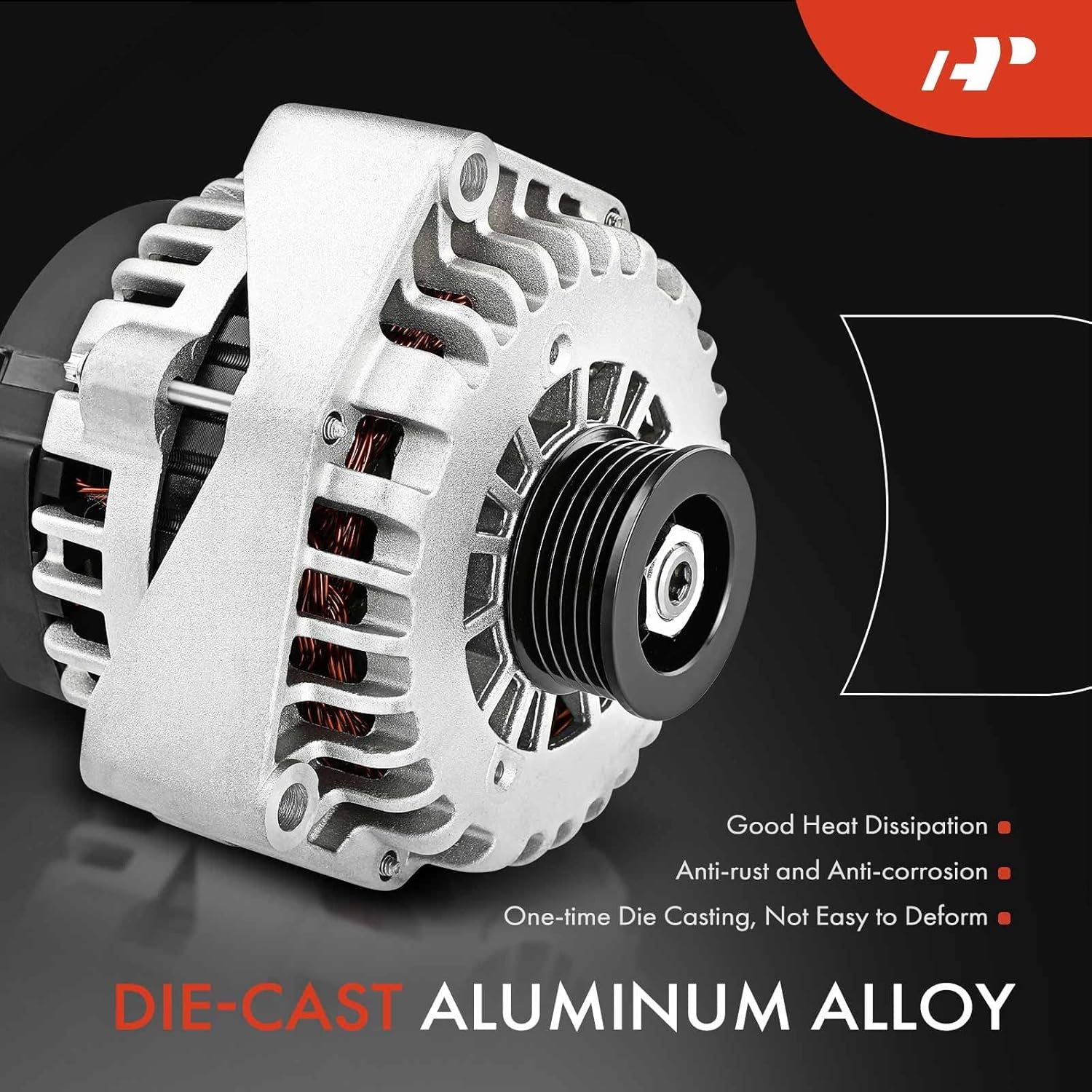 A-Premium Alternator Compatible with Volvo XC60 10-16, XC90 07-14, S60 11-16, S80 07-15, V60 15-16, V70 08-10, 180Amp 12V Counterclockwise, Replace 0121715009, 0125811051 - Image 4