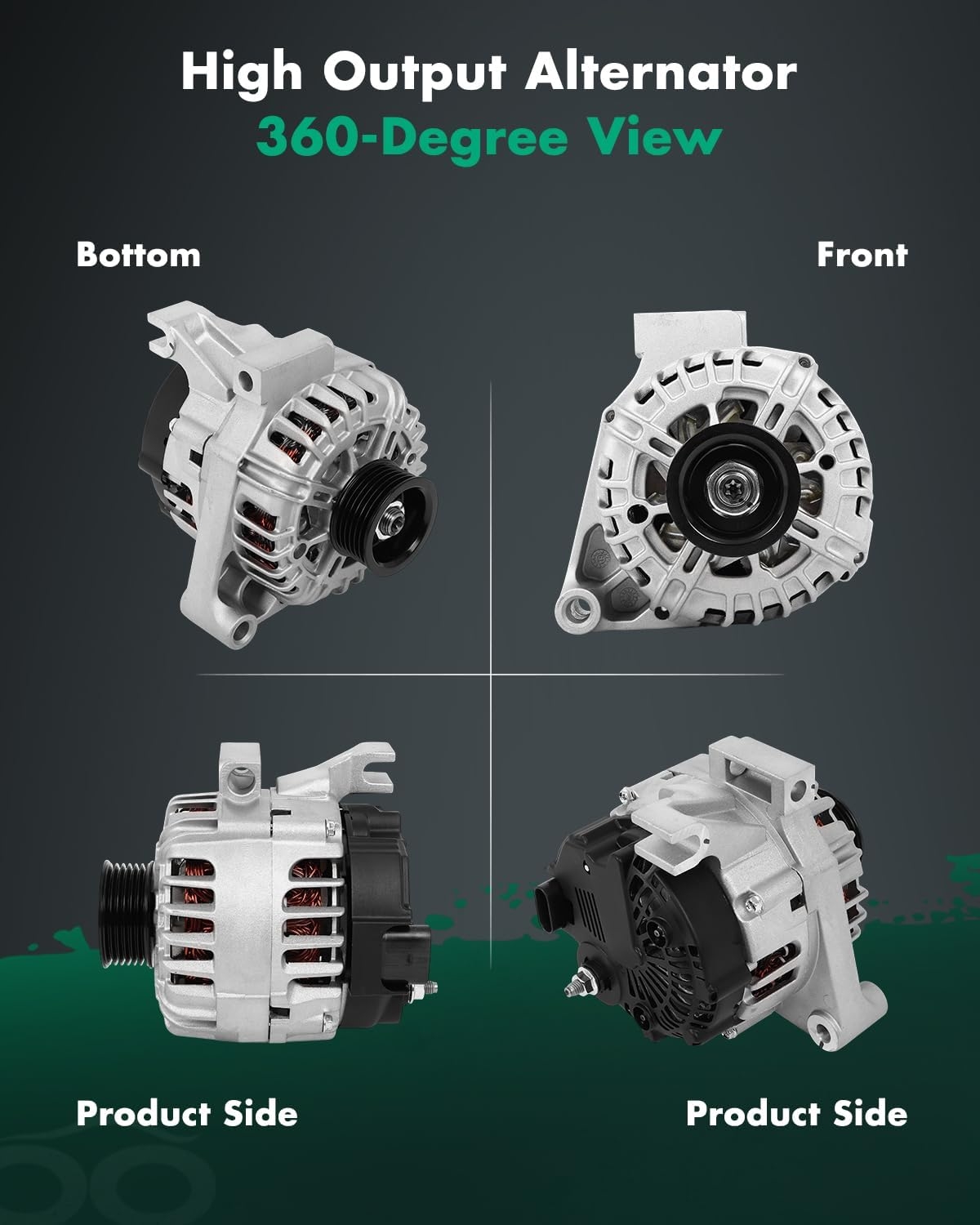 SCITOO Alternator Fits for Chevrolet for Malibu 3.5L 2007-2010,for Pontiac for G6 3.5L 2006-2010,for G6 3.9L 2006-2009,for Saturn for Aura 3.5L 2007-2008 12V 125Amp CW 6-Groove Pulley 11142 - Image 6