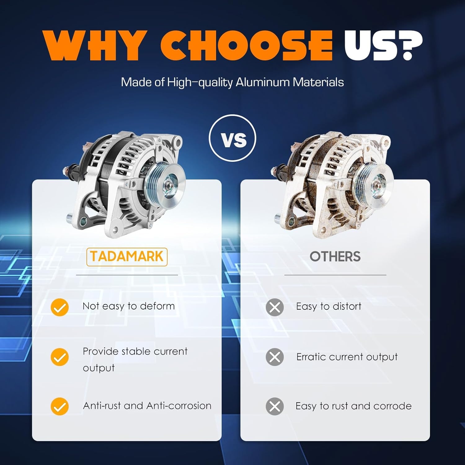 New Alternator Compatible with 5.9 5.9L 2001-2003 Dodge Durango, 2002 2003 Ram 1500 2500 3500, 130 Amp 12V CW, 56029701AA 421000-0111 421000-0113 13914 AND0292 - Image 4