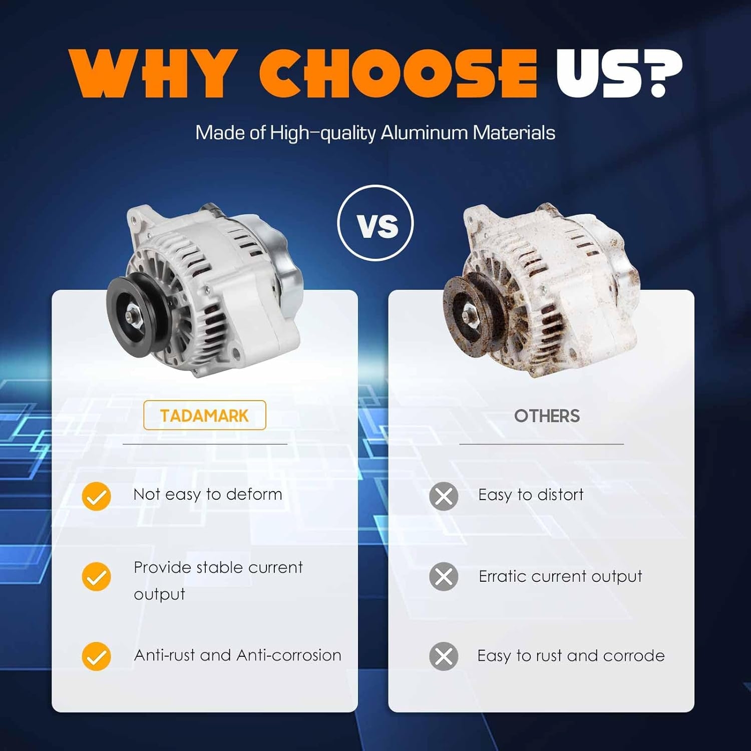 New Alternator 2.4L Fit for Toyota 4Runner 1985-1991, for Toyota 4Runner 1992 (Automatic Transmission), for Toyota Celica 1985, for Toyota Pickup 1985-1991, 70 Amp 12V CW, 334-1685 AND0079 113077 - Image 4