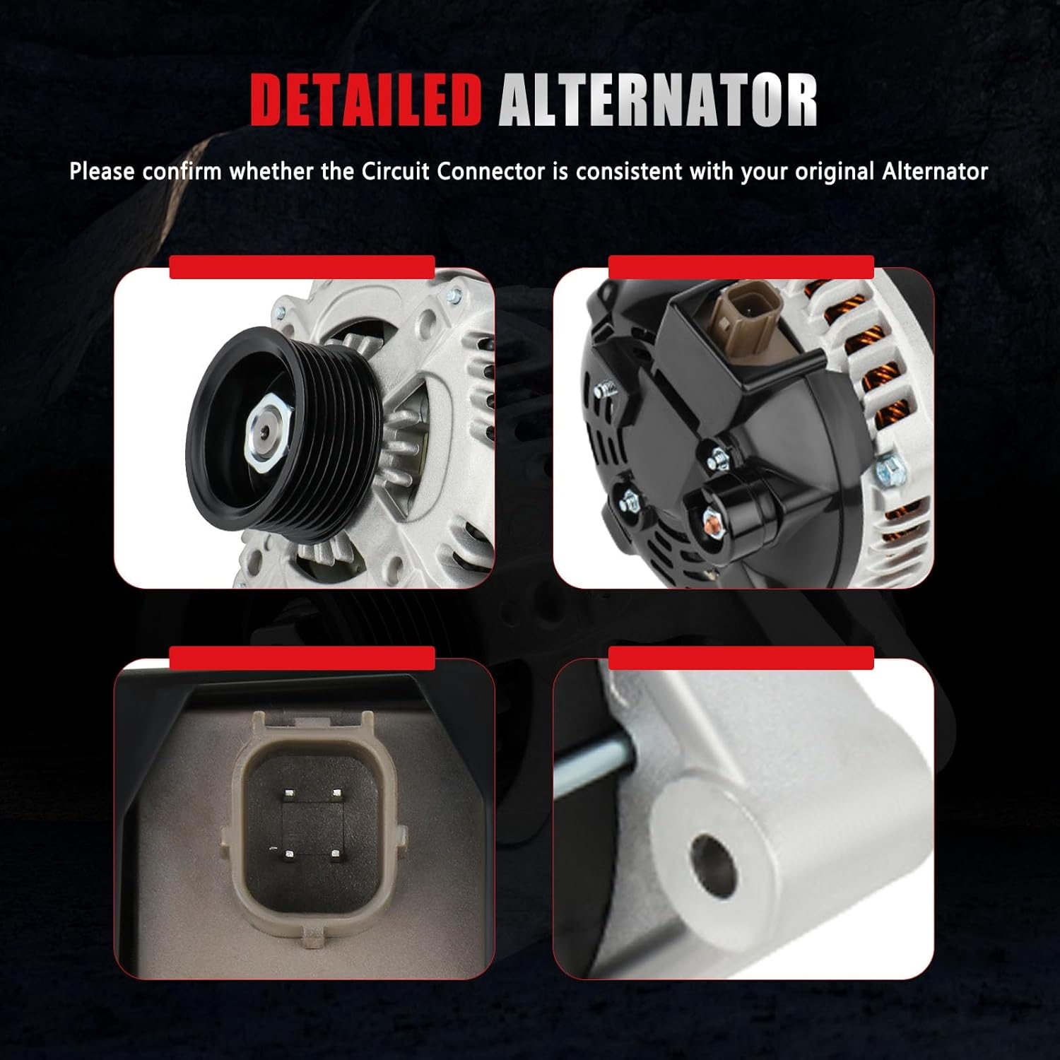 New Alternator Compatible for Honda for Accord 2.4L 2008-2012 for Acura for TSX 2.4L 2011-2013, 130Amp/12Volt High Output Alternator Replaces 31100-R40-A01RM 104210-5890 - Image 5