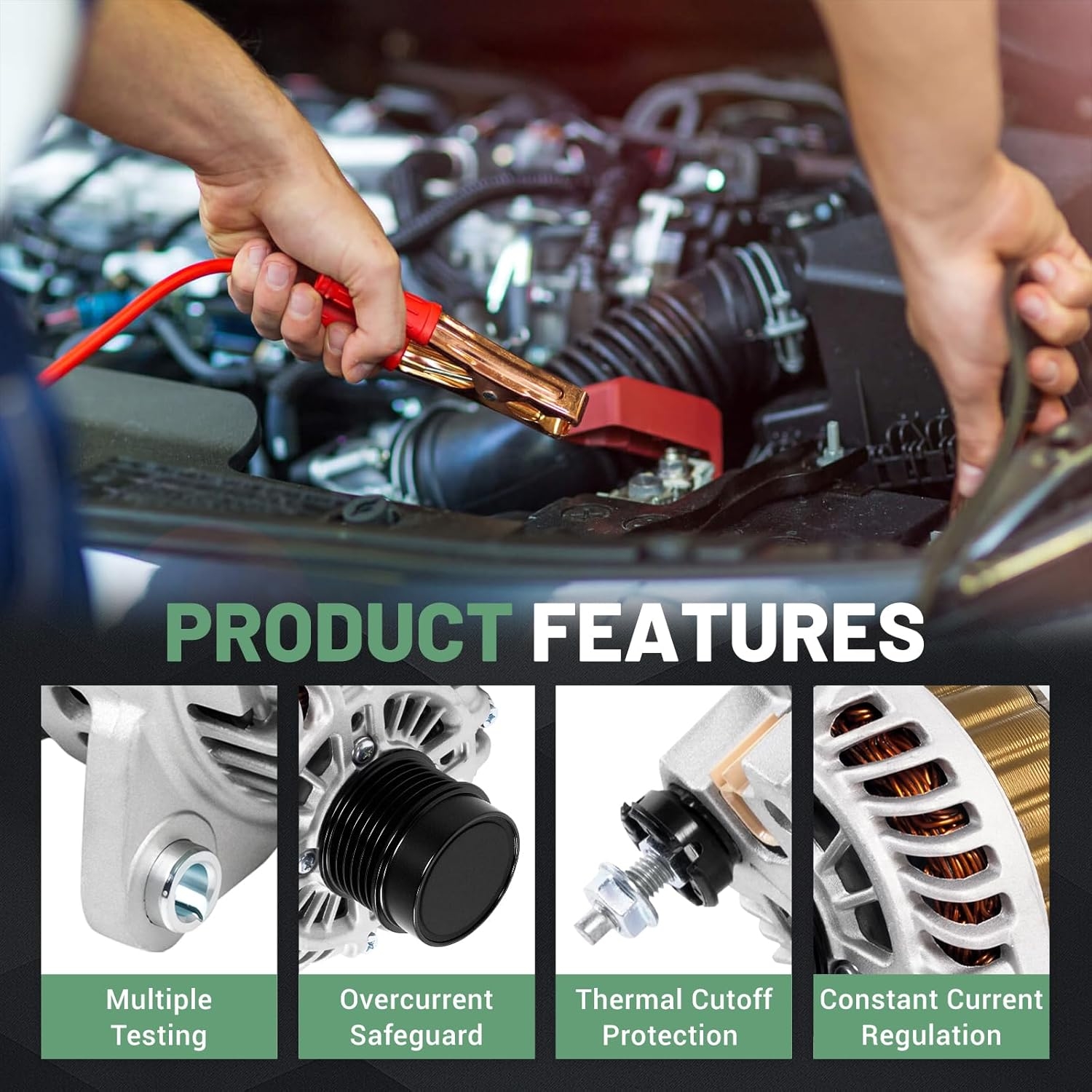 11231N Alternator-115A Fits for Chrysler 200/Cirrus/Sebring Dodge Avenger/Caliber Jeep Compass/Patriot, L4 2.0L/2.4L, 2007-2017 - 12V Clockwise, 6-Groove Clutch Pulley - Image 5