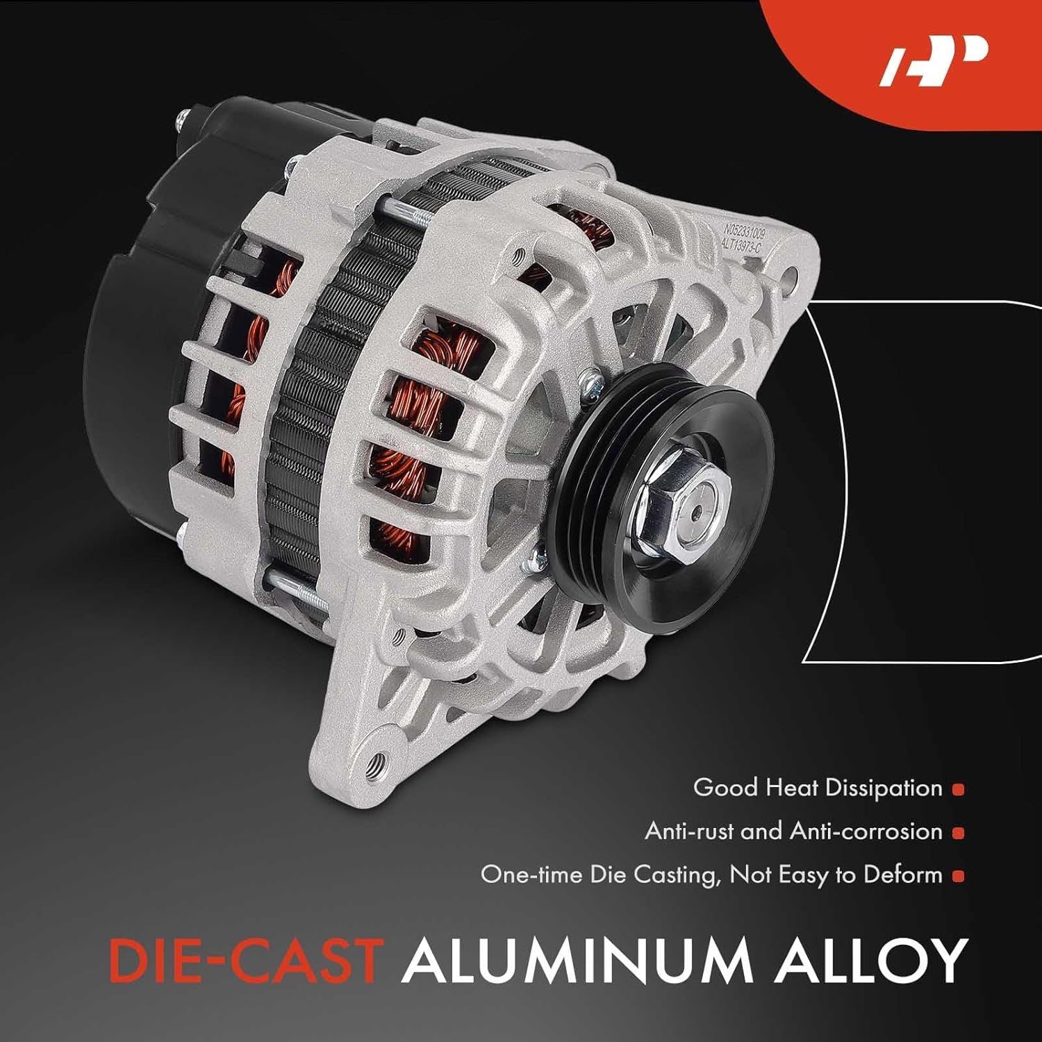 A-Premium Alternator Compatible with Hyundai Elantra 2001-2006, Accent 2000-2005, Tiburon 2003-2004/2007-2008, Tucson 2005 & Kia Sportage 2006, Spectra 2005, Spectra5 2005 - Image 4