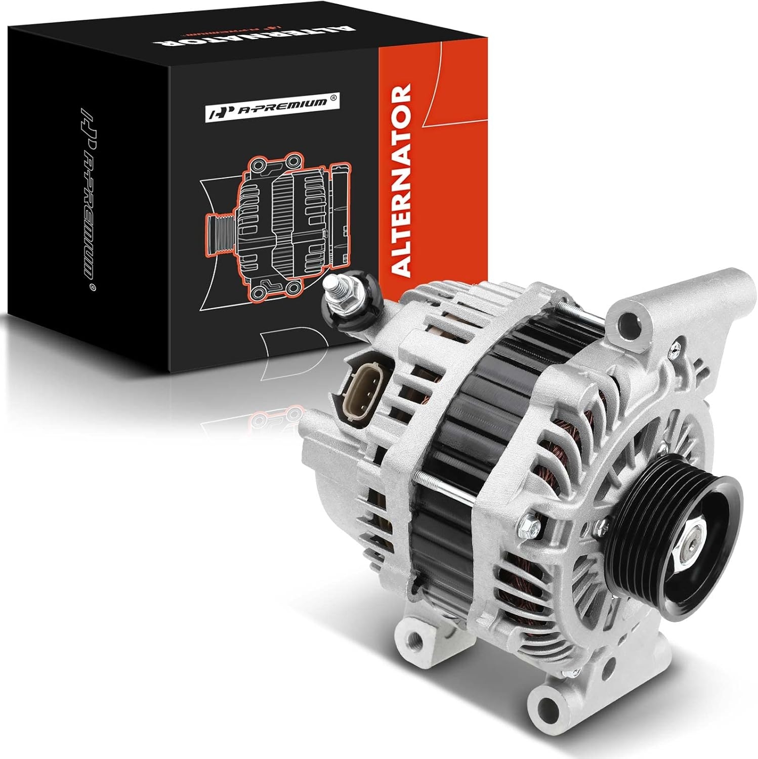 A-Premium Alternator Compatible with Mazda 6 2003-2008 V6 3.0L, 12V 110A 6-Groove Pulley Clockwise, Replace A3TJ0291, 11007N