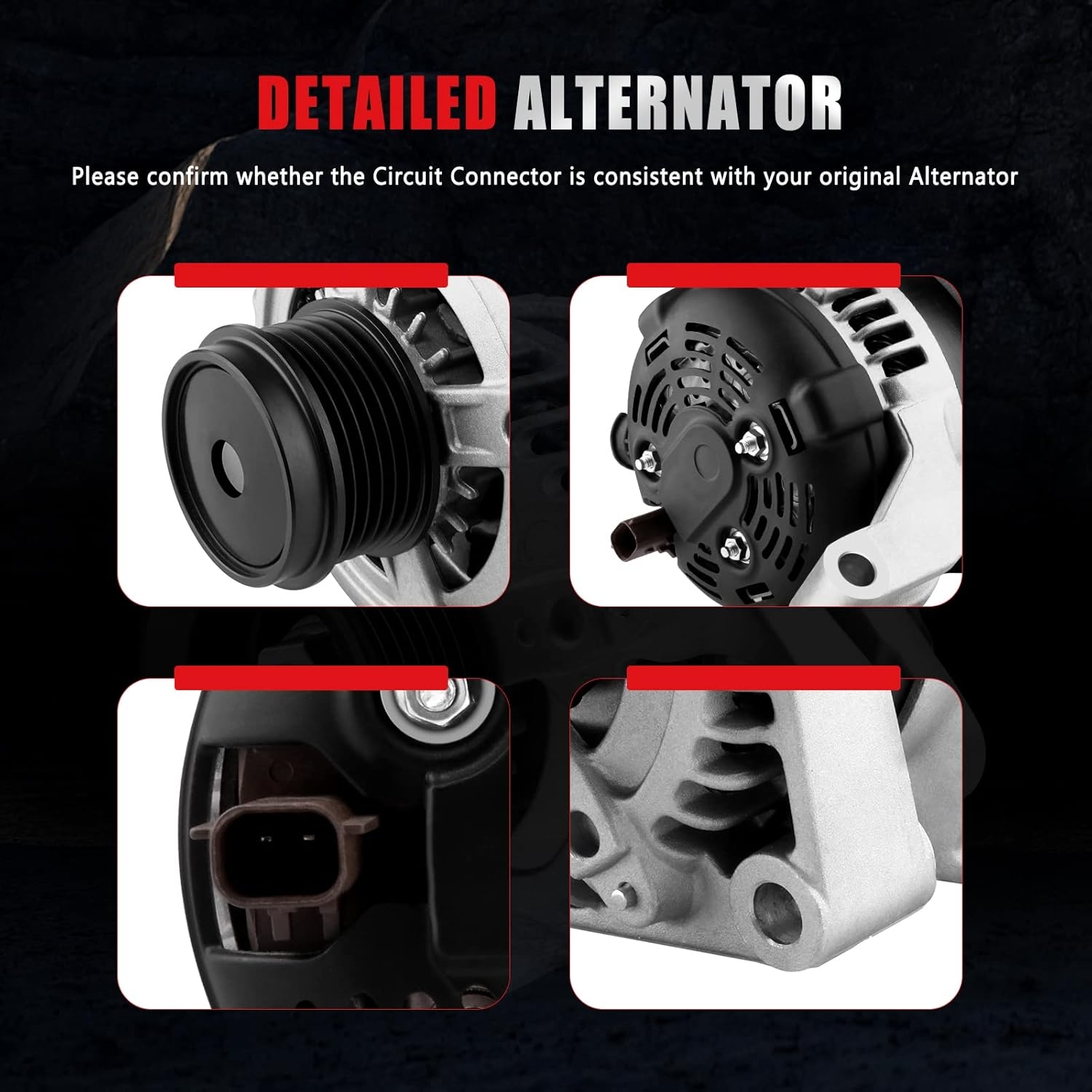 New Alternator Compatible with for Chrysler for Town & Country for Dodge for Grand Caravan 3.3L 3.8L 01-07, 12V 140AMP High Output Alternator OE AND0293 13871 421000-0011 - Image 5