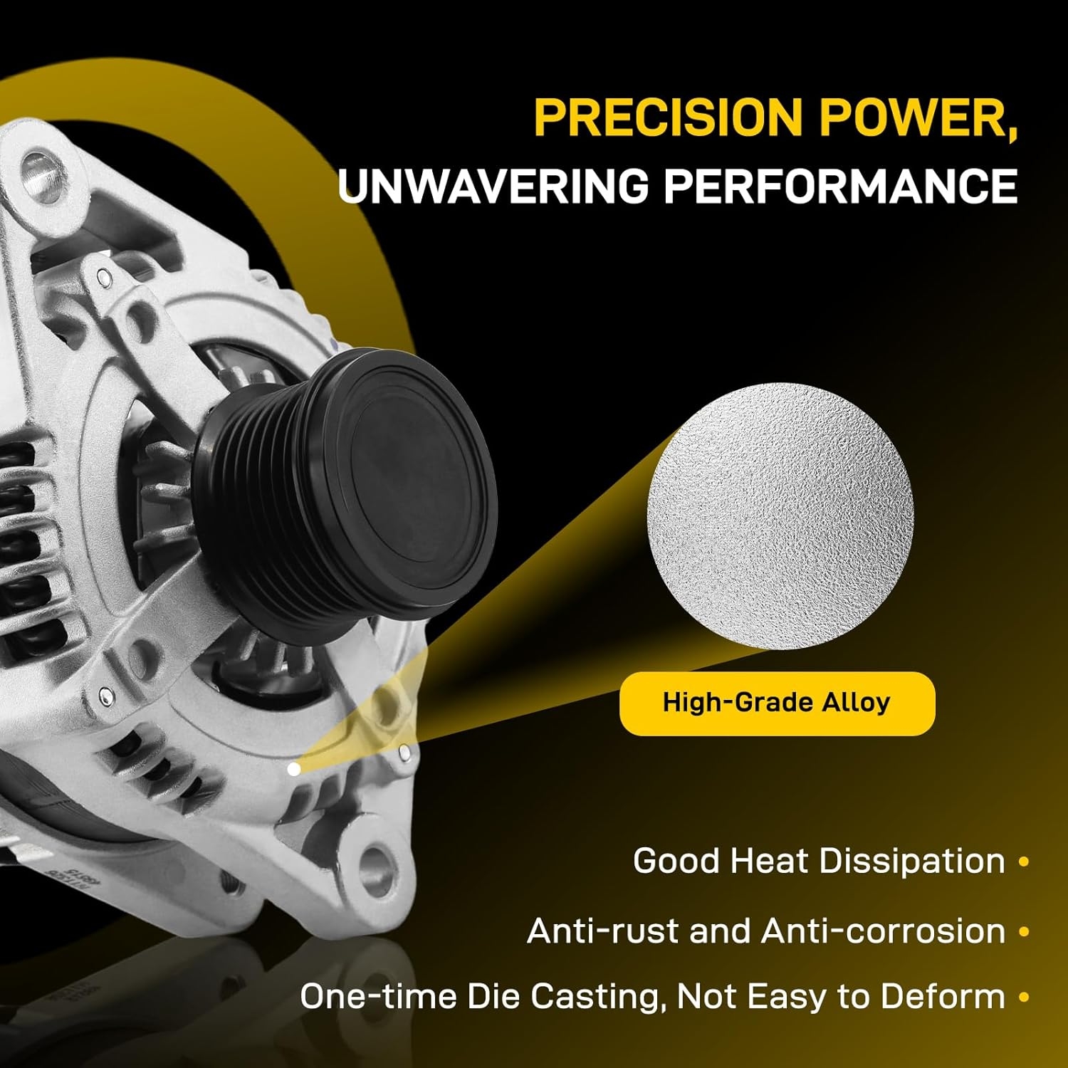 New Alternator Fit for 2007-2016 Toyota Sienna, 2011-2016 Highlander, 2010-2015 Venza, 2016-2018 Lexus ES350, 2010-2014 RX350, 3.5L 2.7L High Output 150A 12V CW 7-Groove Pulley, Replace 11326 94757 - Image 3