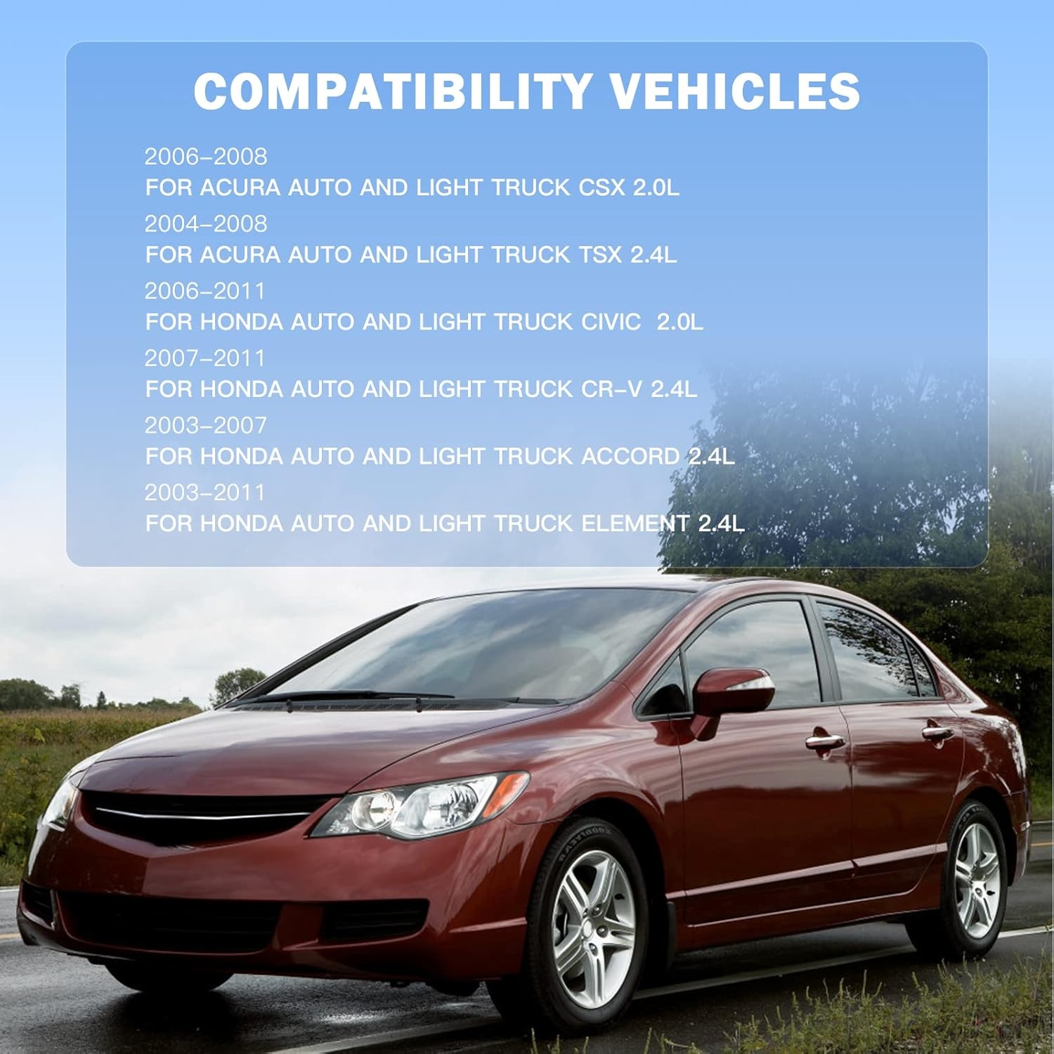 13980 KFKGF Alternator for Honda Accord 03-07 for Honda CR-V 07-11 for Honda Element 03-11 (2.4L) for Honda Civic 06-11 (2.0L), for Acura CSX 06-08 (2.0L) for Acura TSX 04-08 (2.4L), AND0257 CSD73 - Image 2