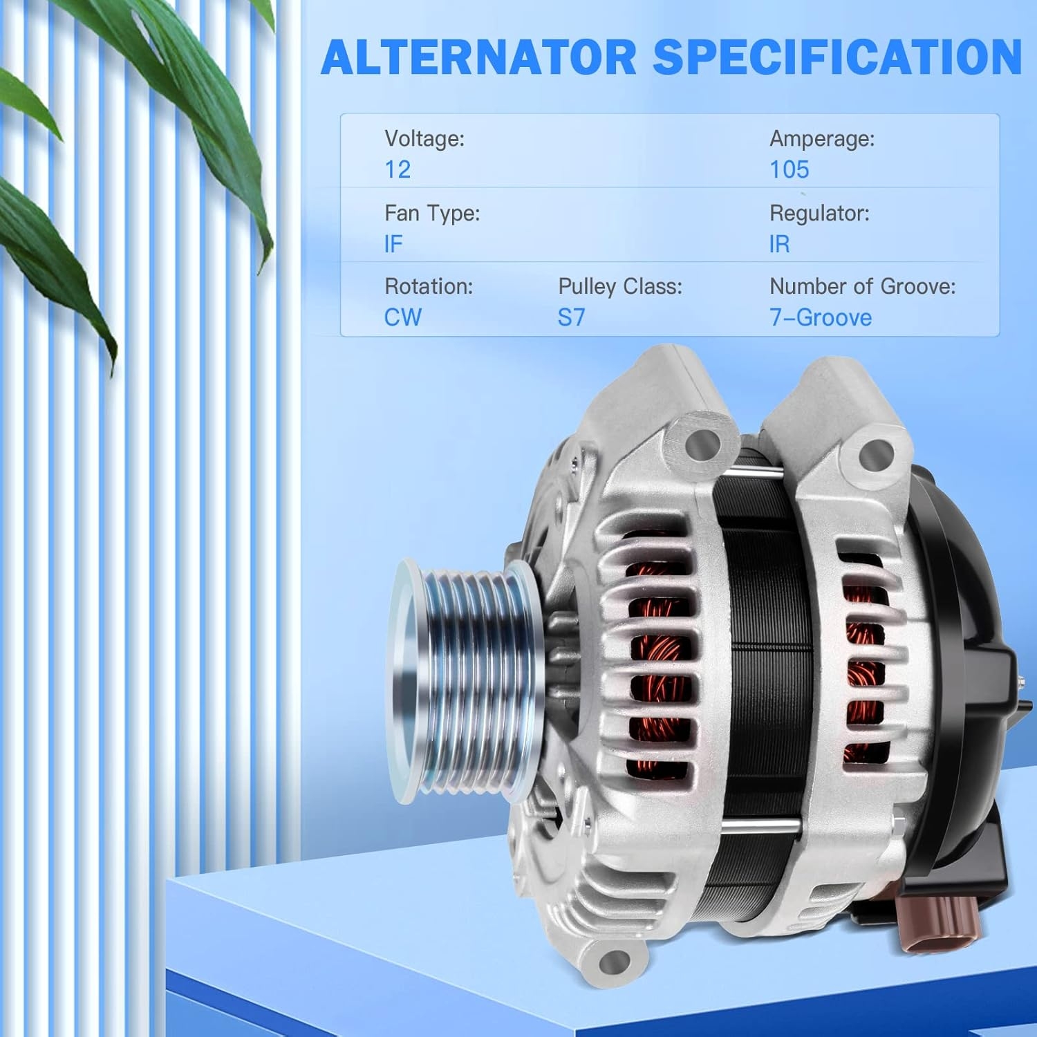 13980 KFKGF Alternator for Honda Accord 03-07 for Honda CR-V 07-11 for Honda Element 03-11 (2.4L) for Honda Civic 06-11 (2.0L), for Acura CSX 06-08 (2.0L) for Acura TSX 04-08 (2.4L), AND0257 CSD73 - Image 3