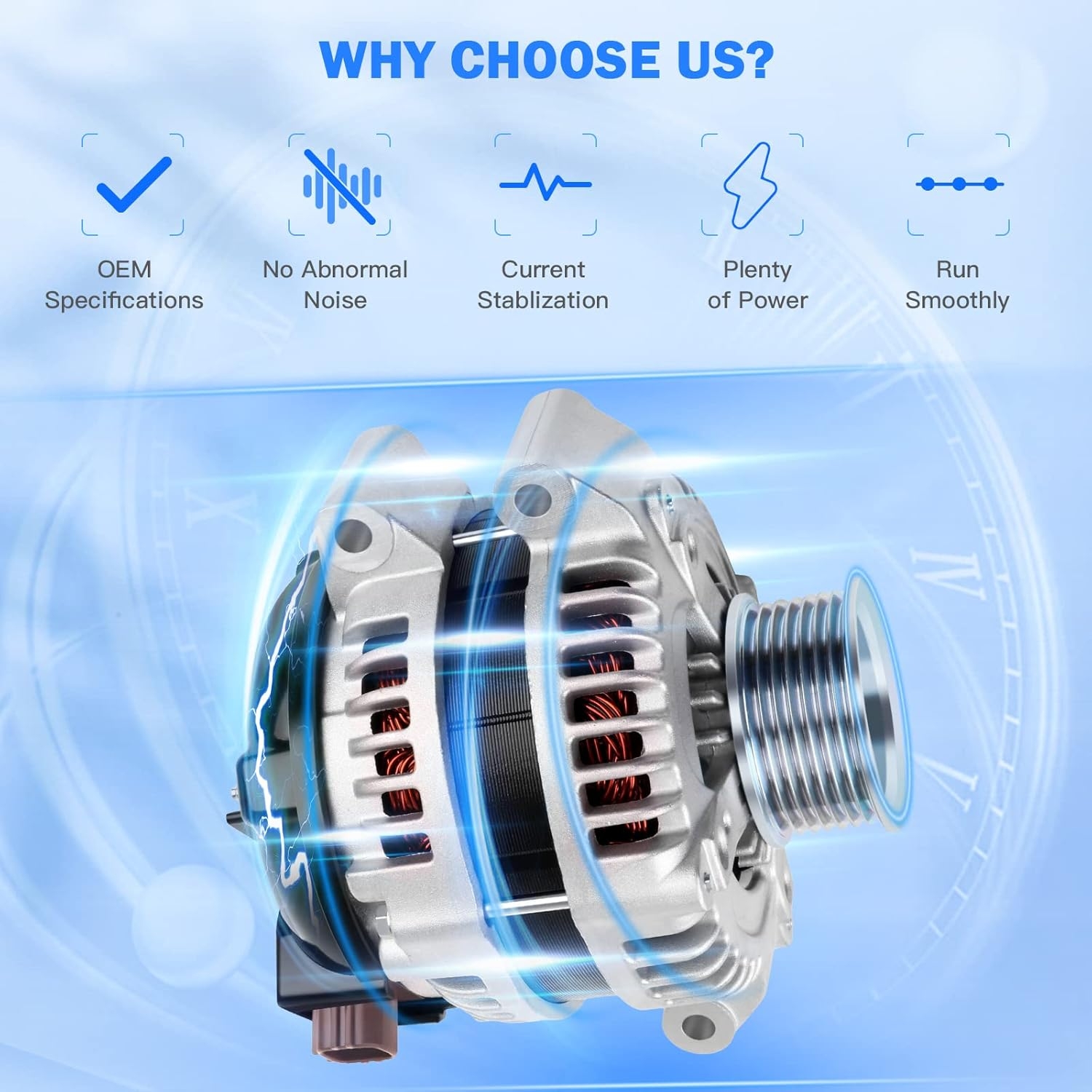 13980 KFKGF Alternator for Honda Accord 03-07 for Honda CR-V 07-11 for Honda Element 03-11 (2.4L) for Honda Civic 06-11 (2.0L), for Acura CSX 06-08 (2.0L) for Acura TSX 04-08 (2.4L), AND0257 CSD73 - Image 6