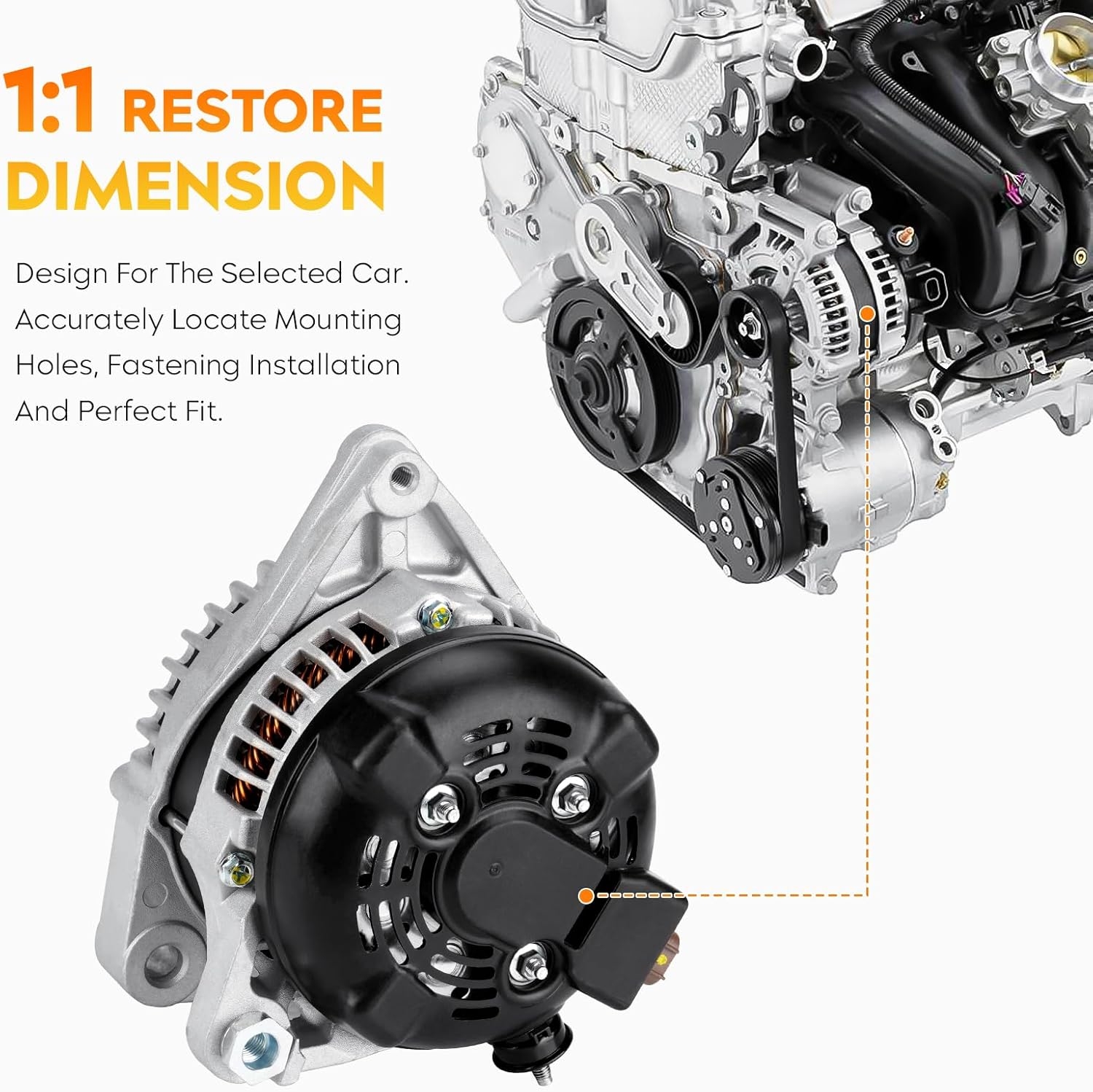 New Alternator for Toyota Camry L4 2.5L 2012-2015, RAV4 2009-2012, Scion tC 2011-2016 27060-0V010-84, 11402, 104210-2270, 210-0722, 9664219-227 - Image 3
