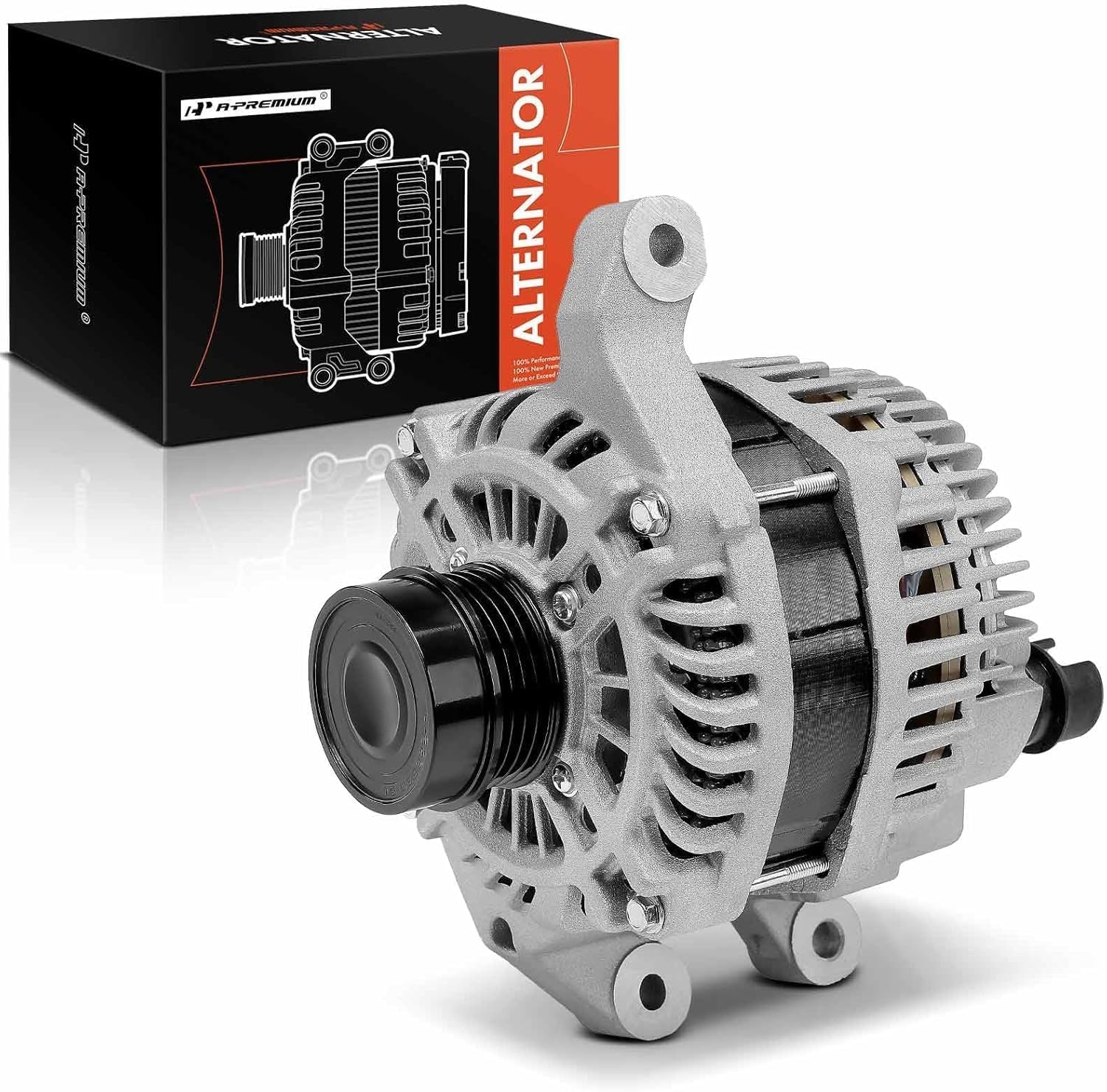 A-Premium Alternator Compatible with Ford Escape 2013-2019, Focus 2013-2015, Focus 2016-2018 Turbo, Transit Connect 2014-2018, 2.0L 2.3 L 2.5L, 12V 150A 4-Groove Clutch Pulley CW