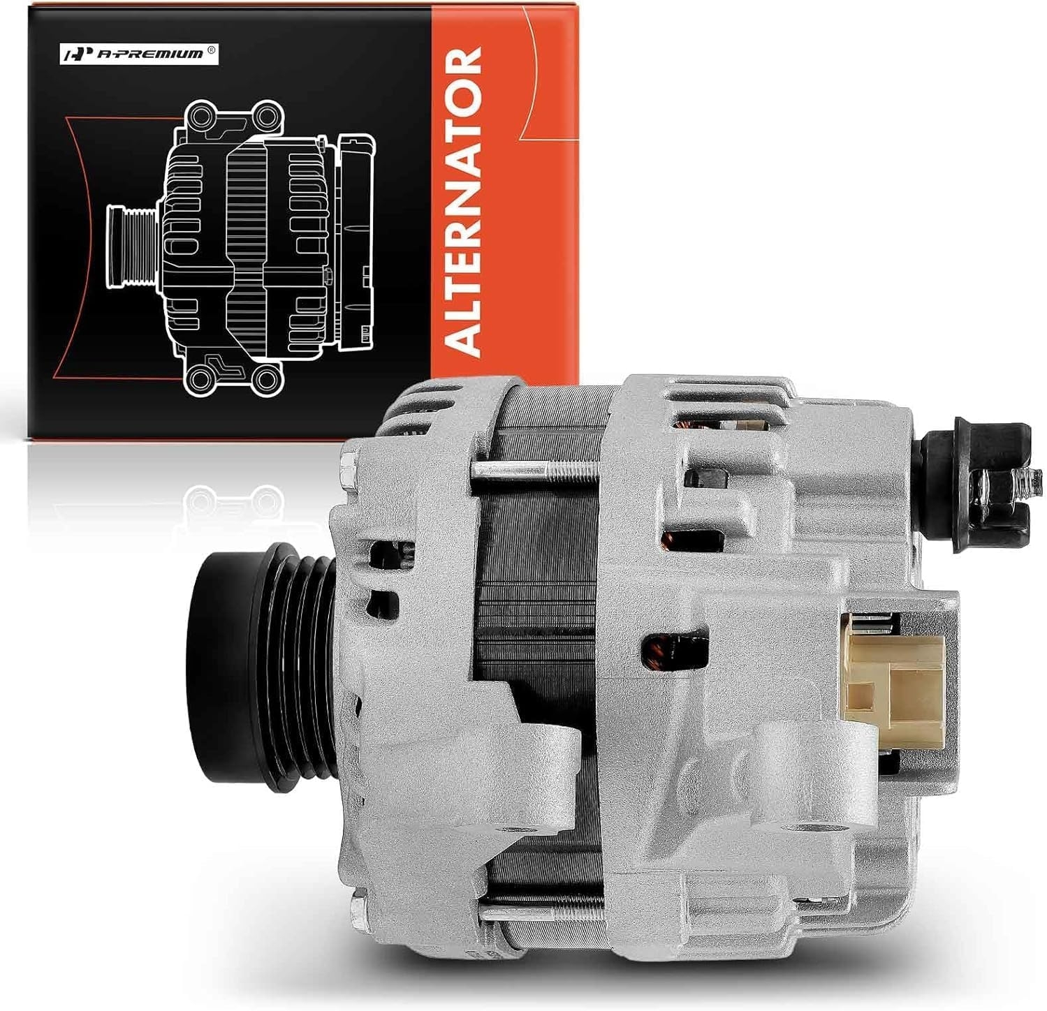A-Premium Alternator Compatible with Ford Escape 2013-2019, Focus 2013-2015, Focus 2016-2018 Turbo, Transit Connect 2014-2018, 2.0L 2.3 L 2.5L, 12V 150A 4-Groove Clutch Pulley CW - Image 9