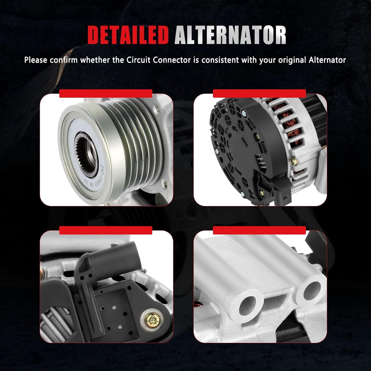 New Alternator Replacement for X3 2.5L 2007-2010 for 328i 2L 2012-2013 for 328xi 3L 2007-2008 for 528i xDrive 3L 2009-2010 for X5 4.8L 2007-2010 OE ABO0391 12-31-7-550-968 0-121-715-012 - Image 5