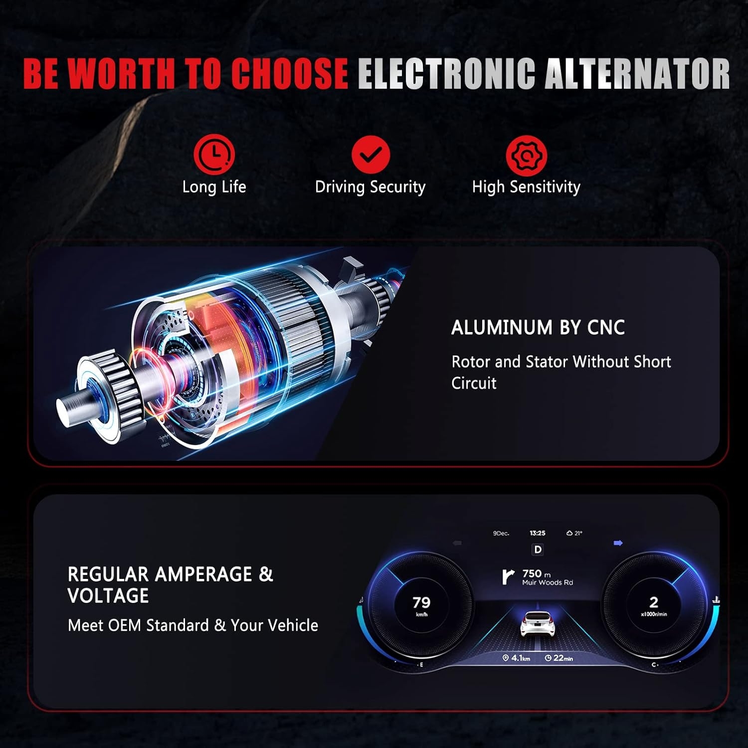 New Alternator Replacement for X3 2.5L 2007-2010 for 328i 2L 2012-2013 for 328xi 3L 2007-2008 for 528i xDrive 3L 2009-2010 for X5 4.8L 2007-2010 OE ABO0391 12-31-7-550-968 0-121-715-012 - Image 6