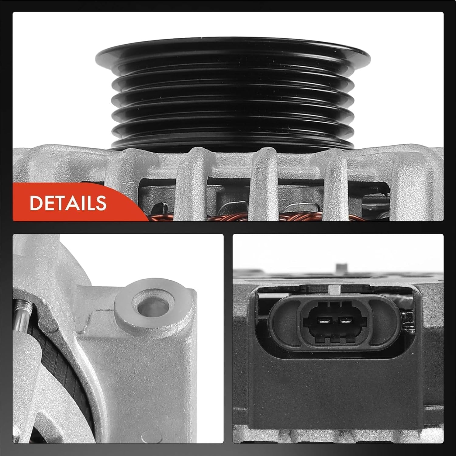 A-Premium Alternator Compatible with Chevrolet Malibu 2008-2012, Cobalt 2008-2010 - Pontiac G5 2008-2010 - Saturn Aura 2008-2009, Sky 2008-2008, Vue 2008-2010, 12V 125A, Replace 15828450 AVA0078 - Image 3