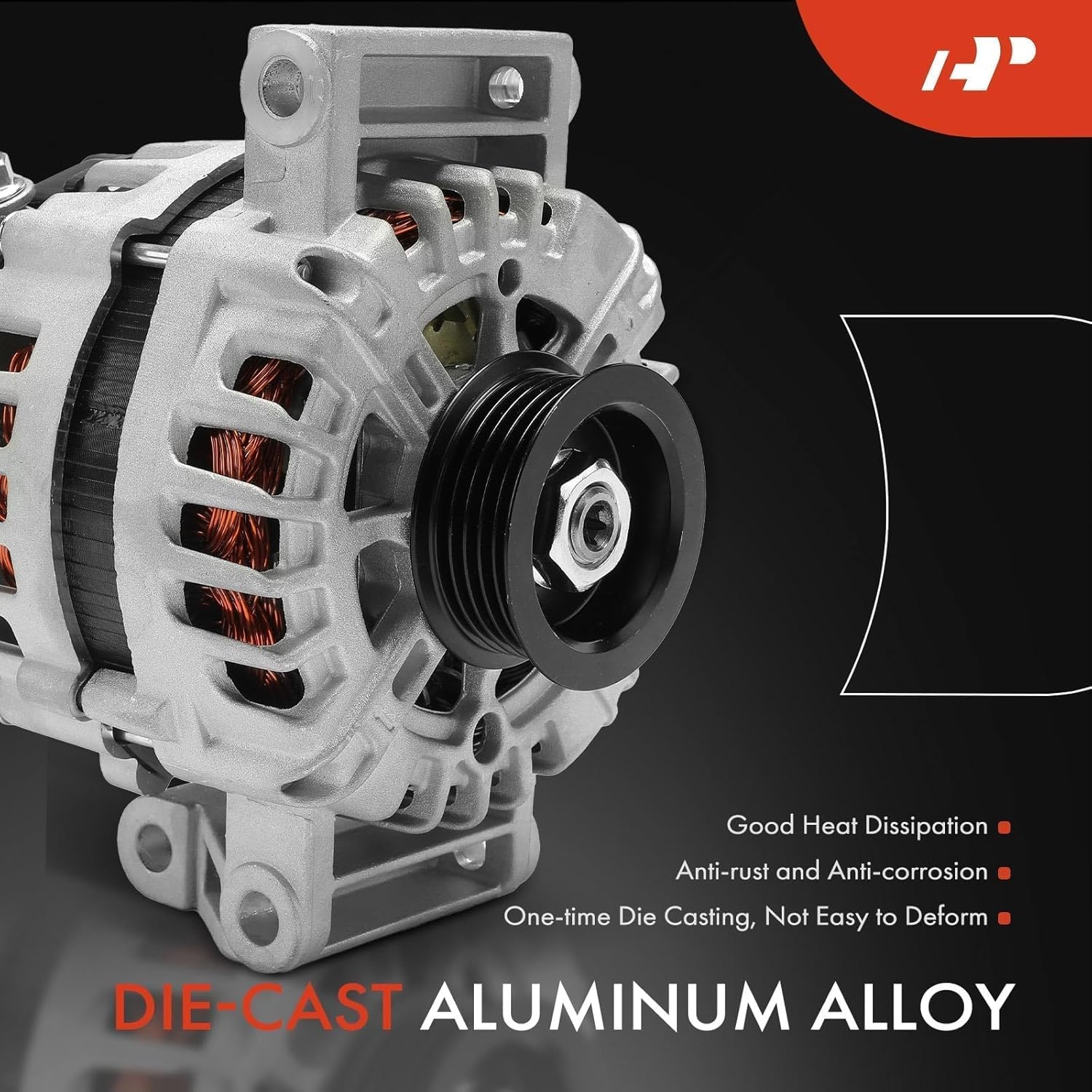 A-Premium Alternator Compatible with Chevrolet Malibu 2008-2012, Cobalt 2008-2010 - Pontiac G5 2008-2010 - Saturn Aura 2008-2009, Sky 2008-2008, Vue 2008-2010, 12V 125A, Replace 15828450 AVA0078 - Image 5