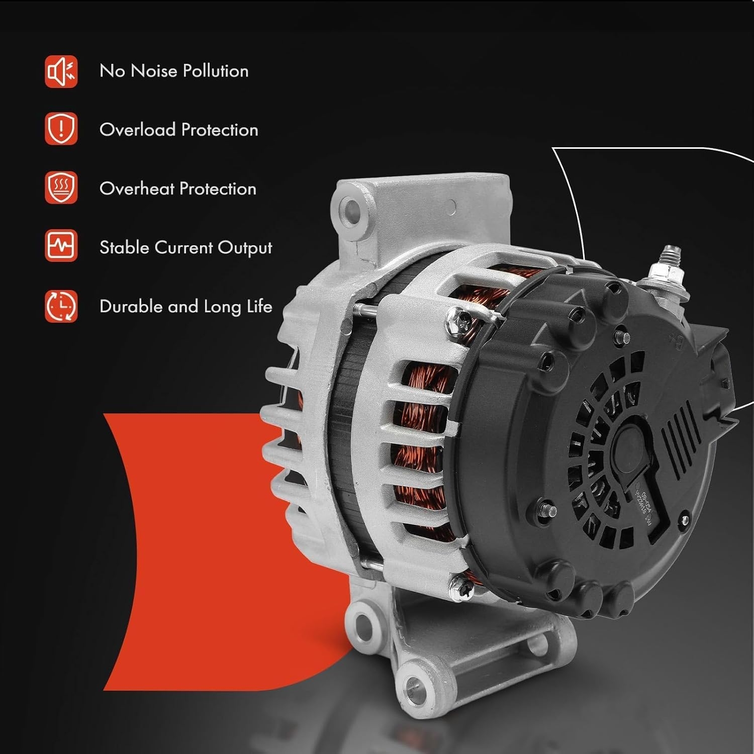 A-Premium Alternator Compatible with Chevrolet Malibu 2008-2012, Cobalt 2008-2010 - Pontiac G5 2008-2010 - Saturn Aura 2008-2009, Sky 2008-2008, Vue 2008-2010, 12V 125A, Replace 15828450 AVA0078 - Image 7