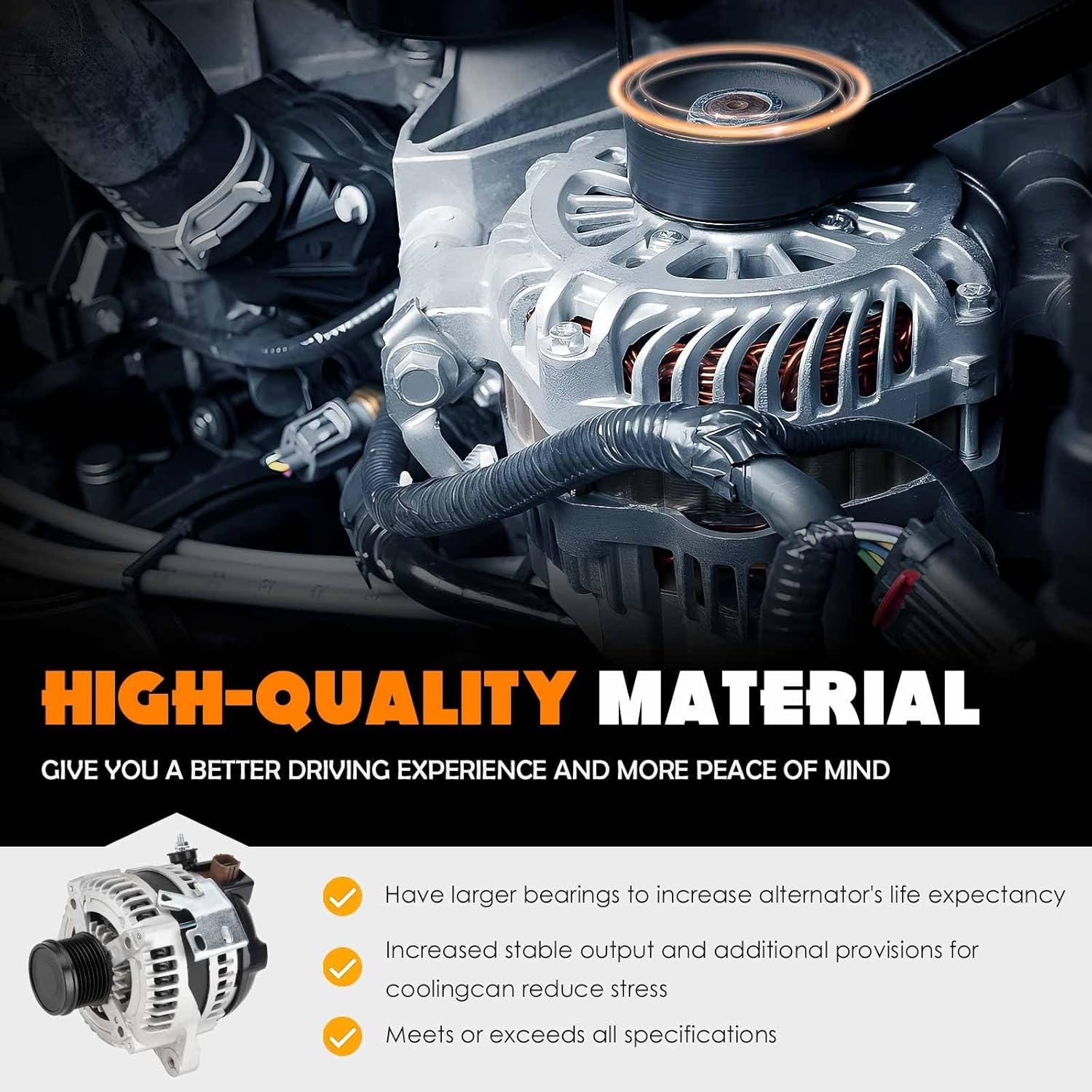 New Alternator Fit for L4 2.4L Toyota for Corolla 2009 2010 (ONLY FIT XRS 2.4L), Matrix 2009-2013, Camry 2007 2008 2009 (Not Fit Hybrid), for Scion xB 2008-2013, for Pontiac Vibe 2009 2.4L - Image 6