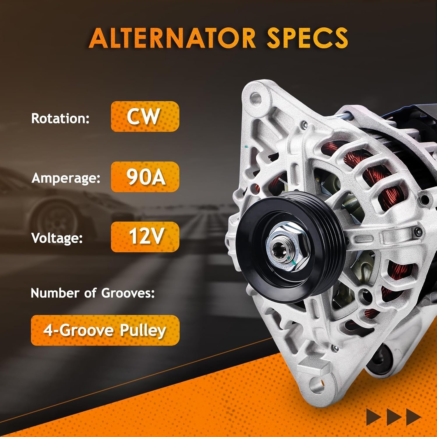Alternator Replacement For Hyundai Elantra 2.0L 2007-2012, For Kia Soul 2.0L 2010 2011, Spectra 2.0L L4 2007-2009, 2655635, 600162, 3730023650, AVA0102, 40046020, 40046031, 11311N - Image 4