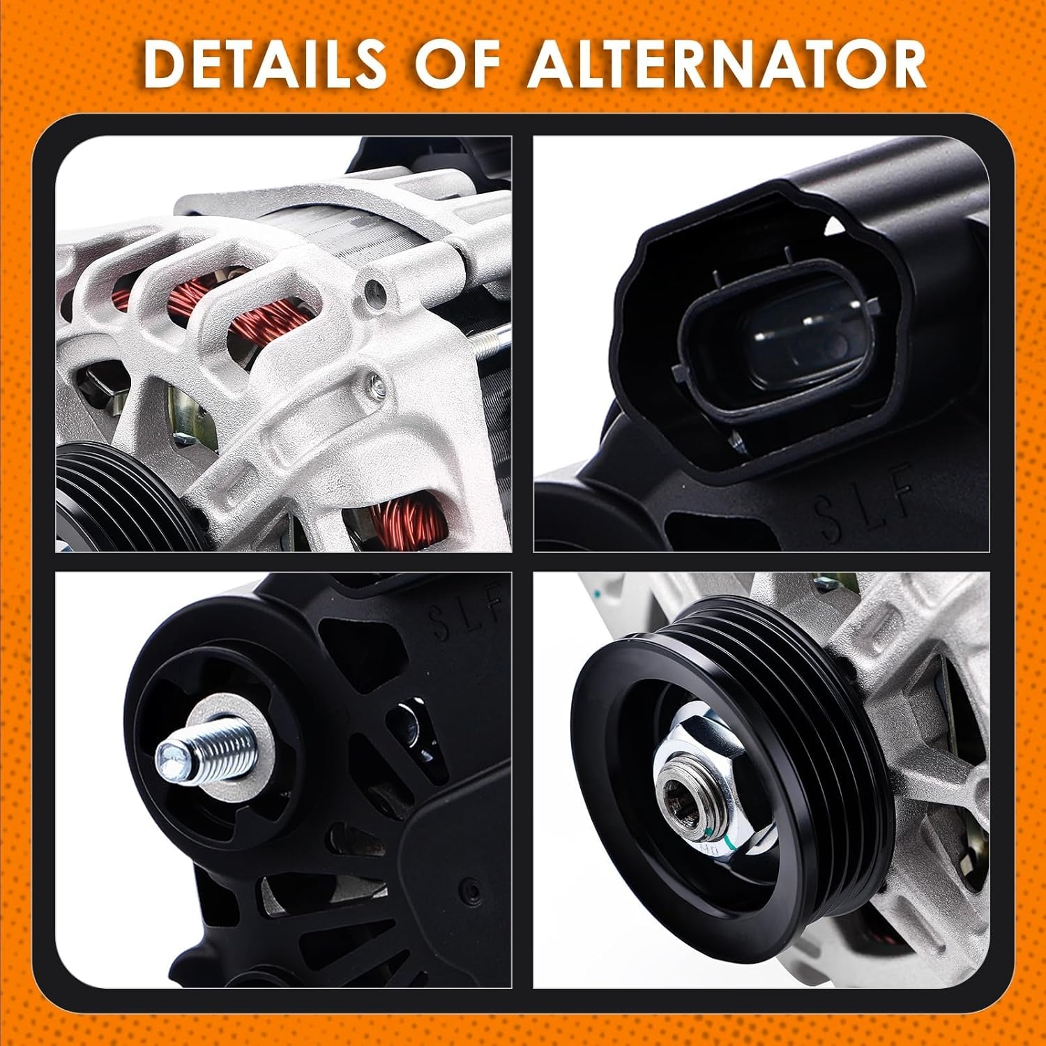 Alternator Replacement For Hyundai Elantra 2.0L 2007-2012, For Kia Soul 2.0L 2010 2011, Spectra 2.0L L4 2007-2009, 2655635, 600162, 3730023650, AVA0102, 40046020, 40046031, 11311N - Image 5