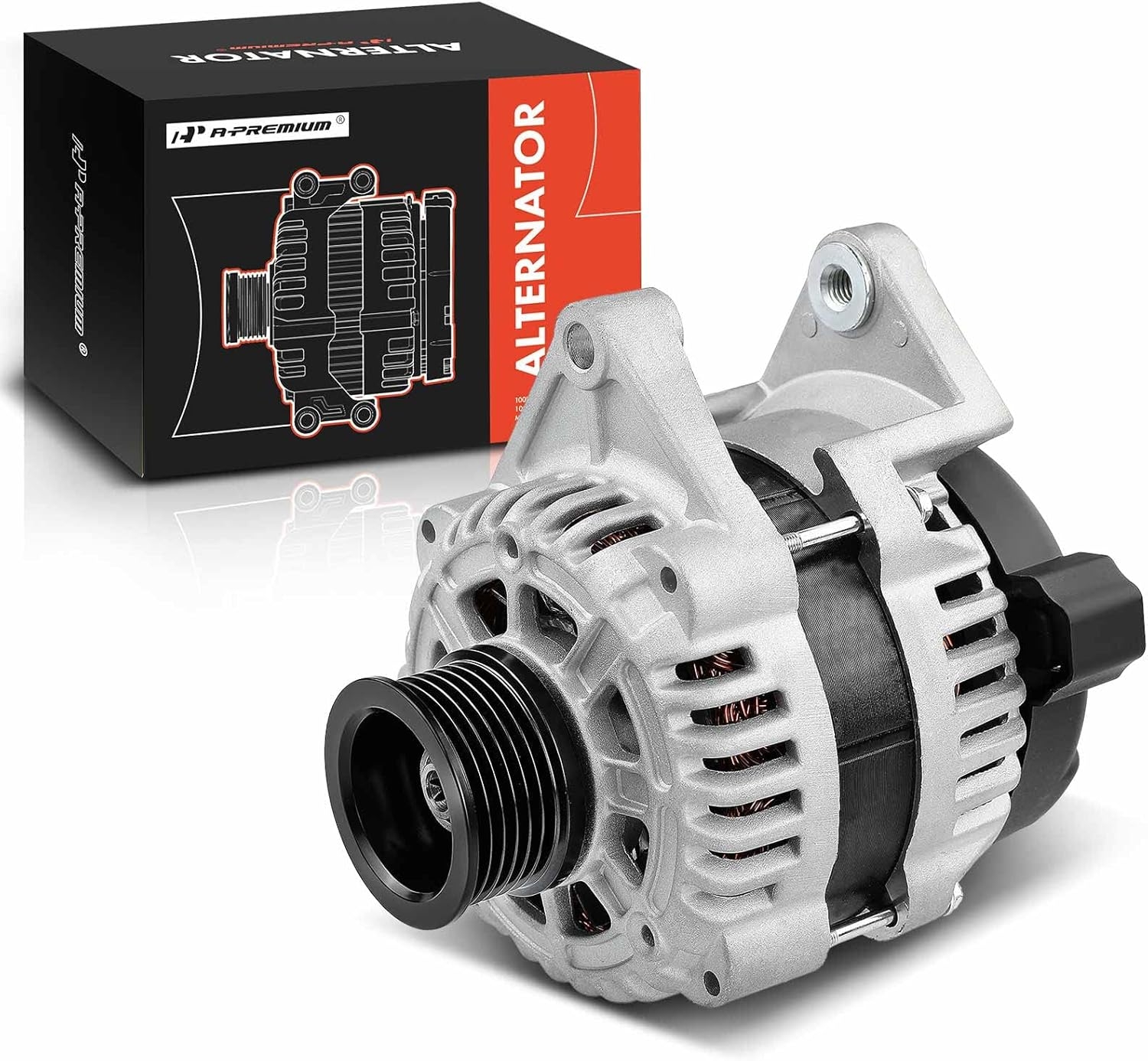 A-Premium Alternator Compatible with Chevrolet Sonic 2012 2013 2014 2015 2016 2017 2018, L4 1.8L, Manual Transmission, 12V 100Amp Clockwise 6-Groove Pulley, Replace 13502595, 13579667, 13595629