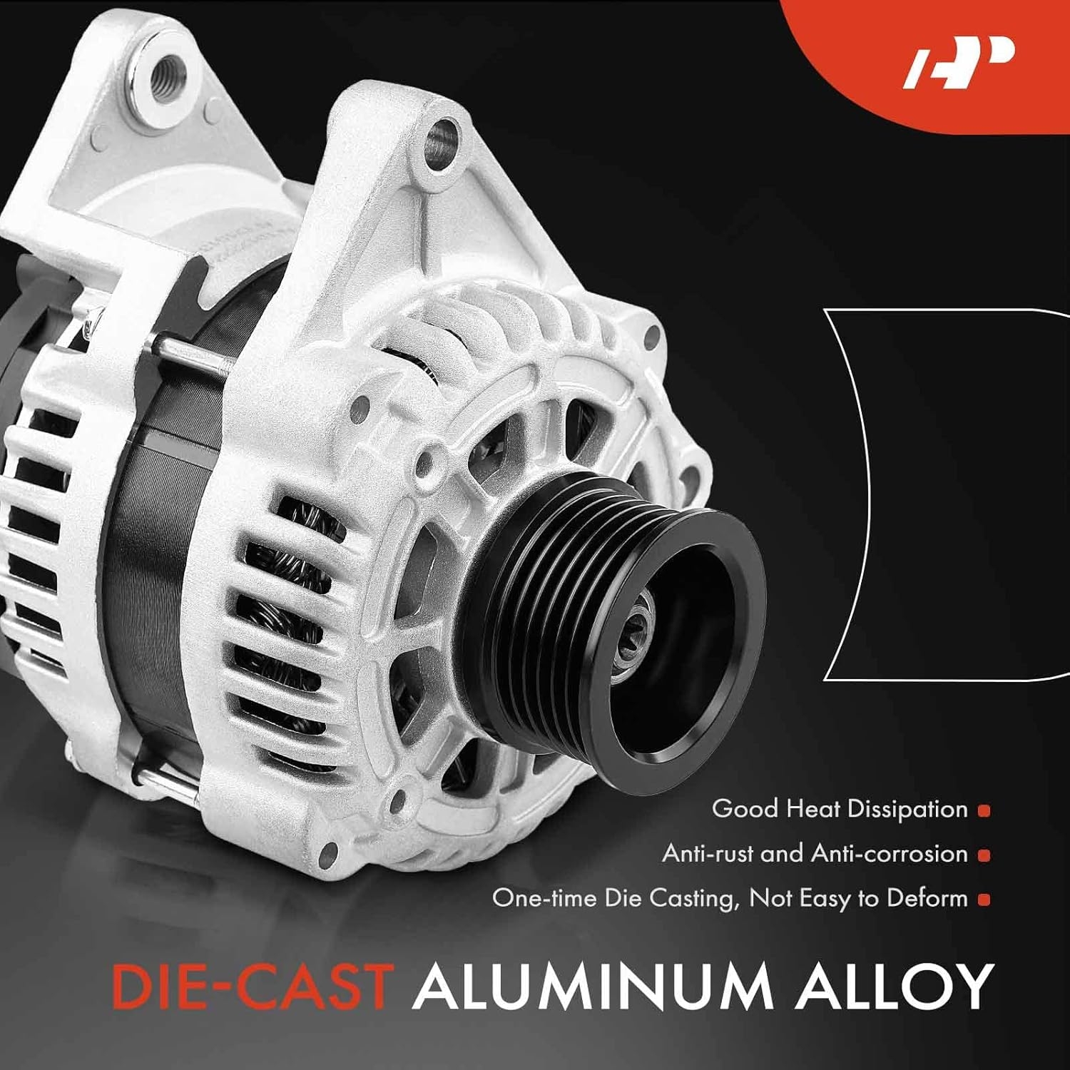 A-Premium Alternator Compatible with Chevrolet Sonic 2012 2013 2014 2015 2016 2017 2018, L4 1.8L, Manual Transmission, 12V 100Amp Clockwise 6-Groove Pulley, Replace 13502595, 13579667, 13595629 - Image 4