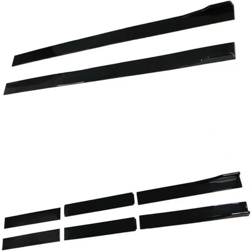 6 Pcs Universal Car Side Skirts 86.6" Car Rocker Panels Body Kit Side Skirt Compatible with BMW Infiniti G37 Q50 Chevy Camaro Honda Civic Accord Camry Ford Mazda (Gloss Black) - Image 2