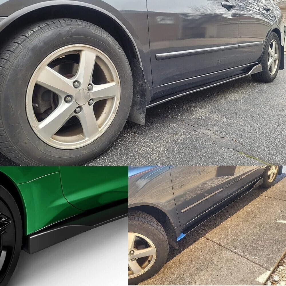 6 Pcs Universal Car Side Skirts 86.6" Car Rocker Panels Body Kit Side Skirt Compatible with BMW Infiniti G37 Q50 Chevy Camaro Honda Civic Accord Camry Ford Mazda (Gloss Black) - Image 6