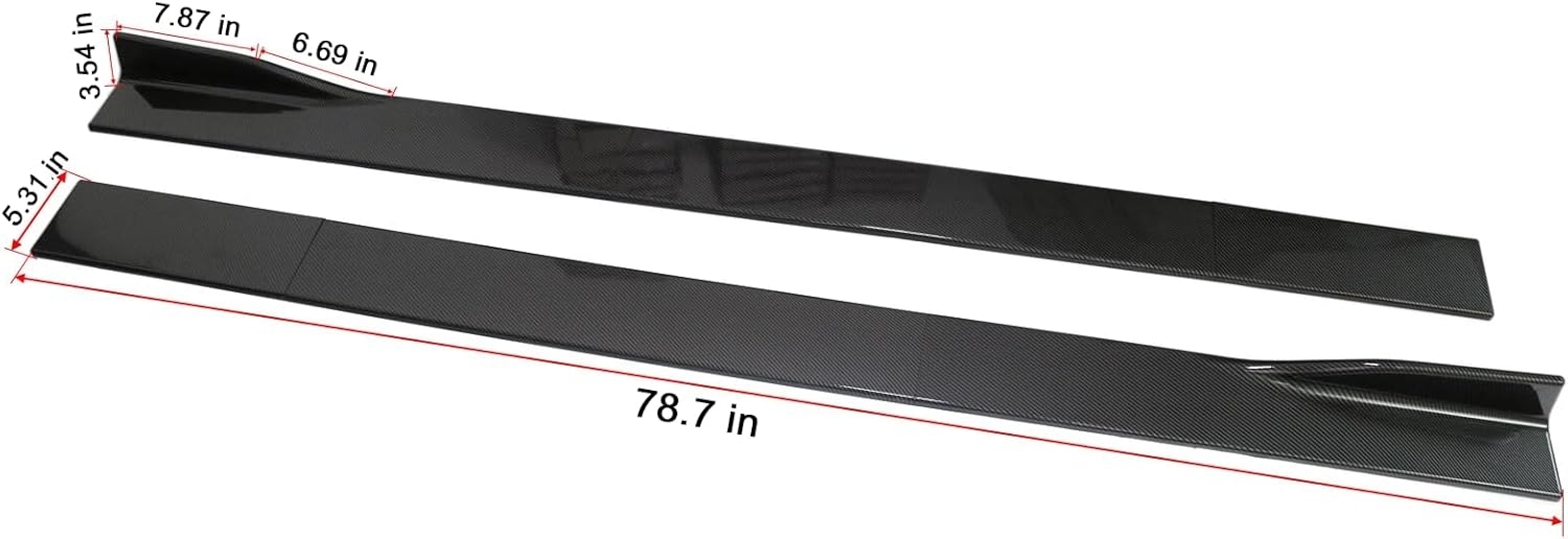 6 Pcs Universal Car Side Skirts 86.6" Car Rocker Panels Body Kit Side Skirt Compatible with BMW Infiniti G37 Q50 Chevy Camaro Honda Civic Accord Camry Ford Mazda (Gloss Black) - Image 12