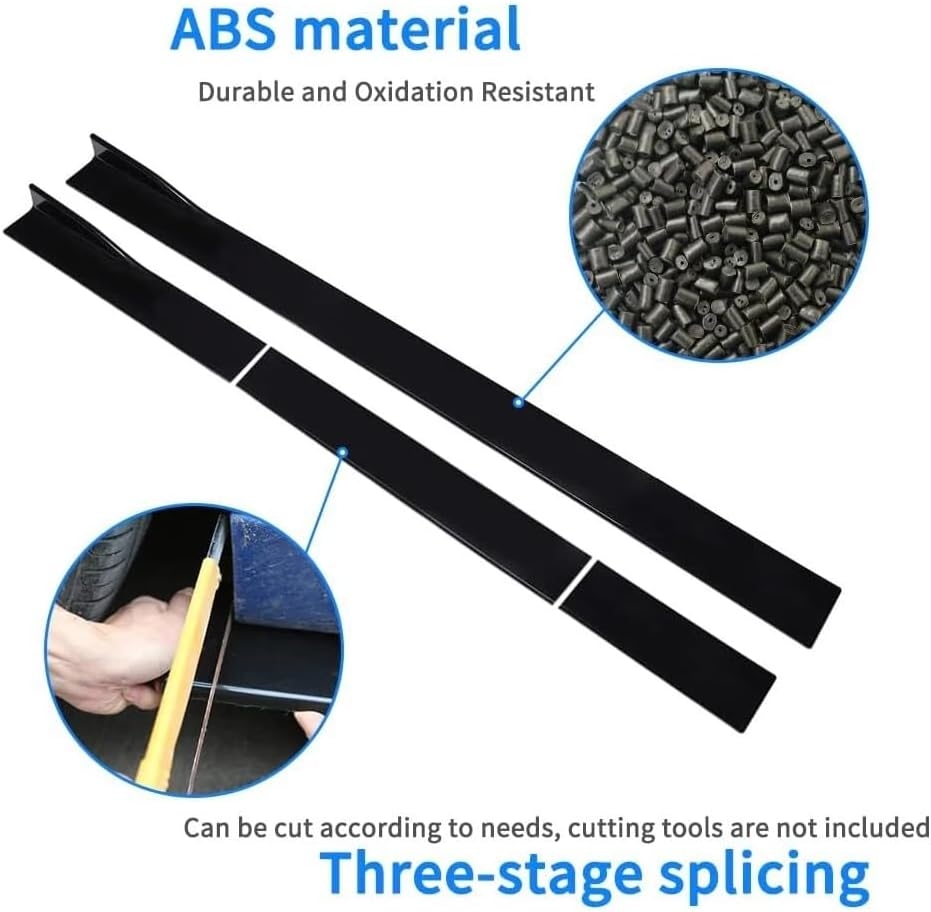 6 Pcs Universal Car Side Skirts 86.6" Car Rocker Panels Body Kit Side Skirt Compatible with BMW Infiniti G37 Q50 Chevy Camaro Honda Civic Accord Camry Ford Mazda (Gloss Black) - Image 23