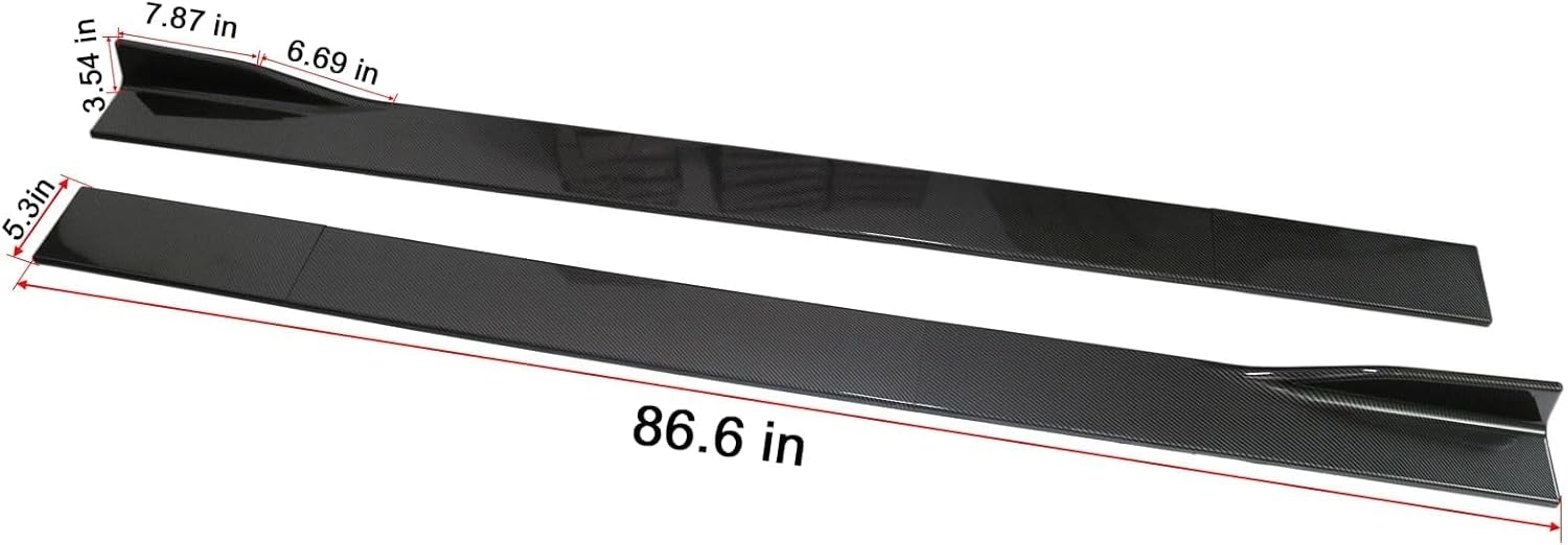 6 Pcs Universal Car Side Skirts 86.6" Car Rocker Panels Body Kit Side Skirt Compatible with BMW Infiniti G37 Q50 Chevy Camaro Honda Civic Accord Camry Ford Mazda (Gloss Black) - Image 29