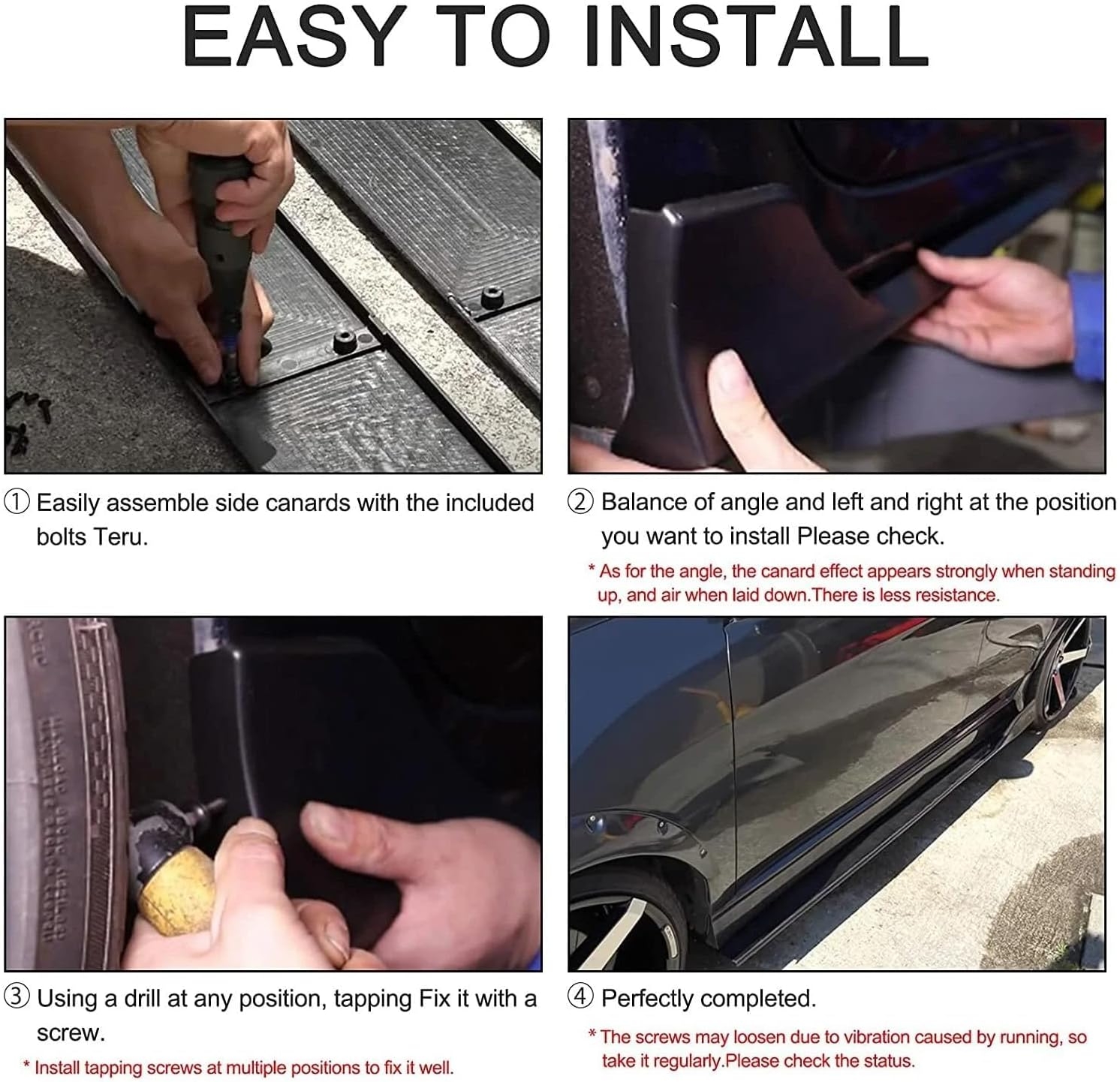 6 Pcs Universal Car Side Skirts 86.6" Car Rocker Panels Body Kit Side Skirt Compatible with BMW Infiniti G37 Q50 Chevy Camaro Honda Civic Accord Camry Ford Mazda (Gloss Black) - Image 31