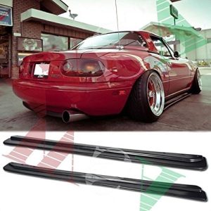 Replacement for 1990-1997 Mazda Miata MX-5 NA | JDM Feed FD Style ABS Plastic Primer Black Side Skirt Rocker Panels Extension