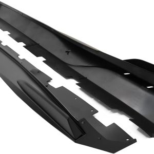 IKON MOTORSPORTS, Side Skirts Compatible with 2010-2015 Chevrolet Camaro, Rocker Style Matte Black PP Add On Side Skirt Rocker Panel Extension Moulding Splitter, 2011 2012 2013 2014