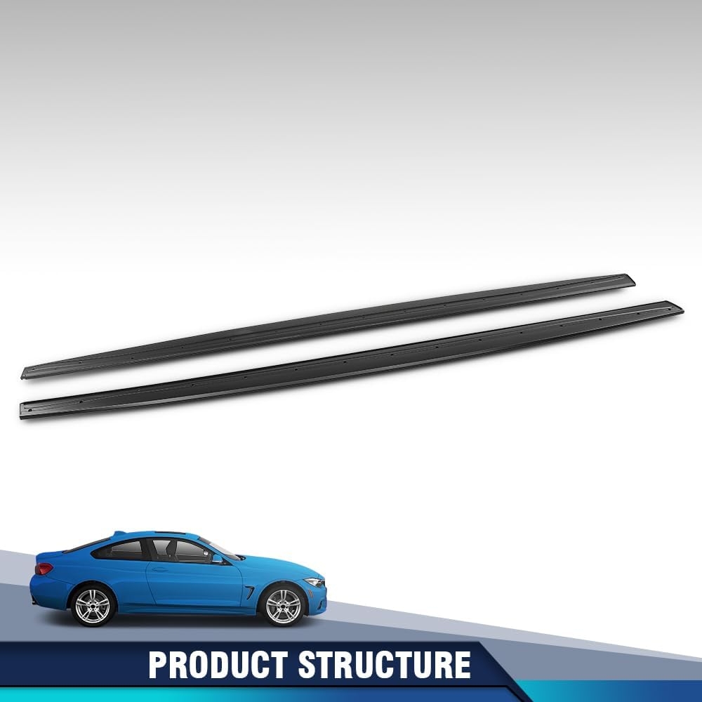 PIT66 Side Skirts Extension Panel Compatible with BMW F32 F33 F36 4 Series M Sport Only 2014 2015 2016 2017 2018 2019 2020 Black - Image 5