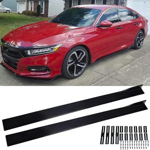 2PCS Universal Car Side Skirts, 78.7″ Side Skirts Extension Splitter Lip, Car Rocker Panels Side Skirt Body Kit, Compatible with Honda Civic Toyota Corolla Nissan Altima VW Chevrolet Camaro