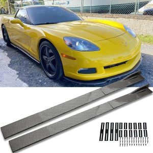 2PCS Universal Car Side Skirts, 78.7″ Side Skirts Extension Splitter Lip, Car Rocker Panels Side Skirt Body Kit, Compatible with Honda Civic Toyota Corolla Nissan Altima VW Chevrolet Camaro