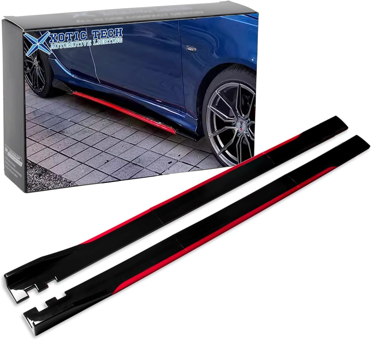 Xotic Tech Car Lower Side Skirts Protect Rocker Panel Splitter Winglets Diffuser Bottom Line Extension Body Kit Universal Fit - Image 2