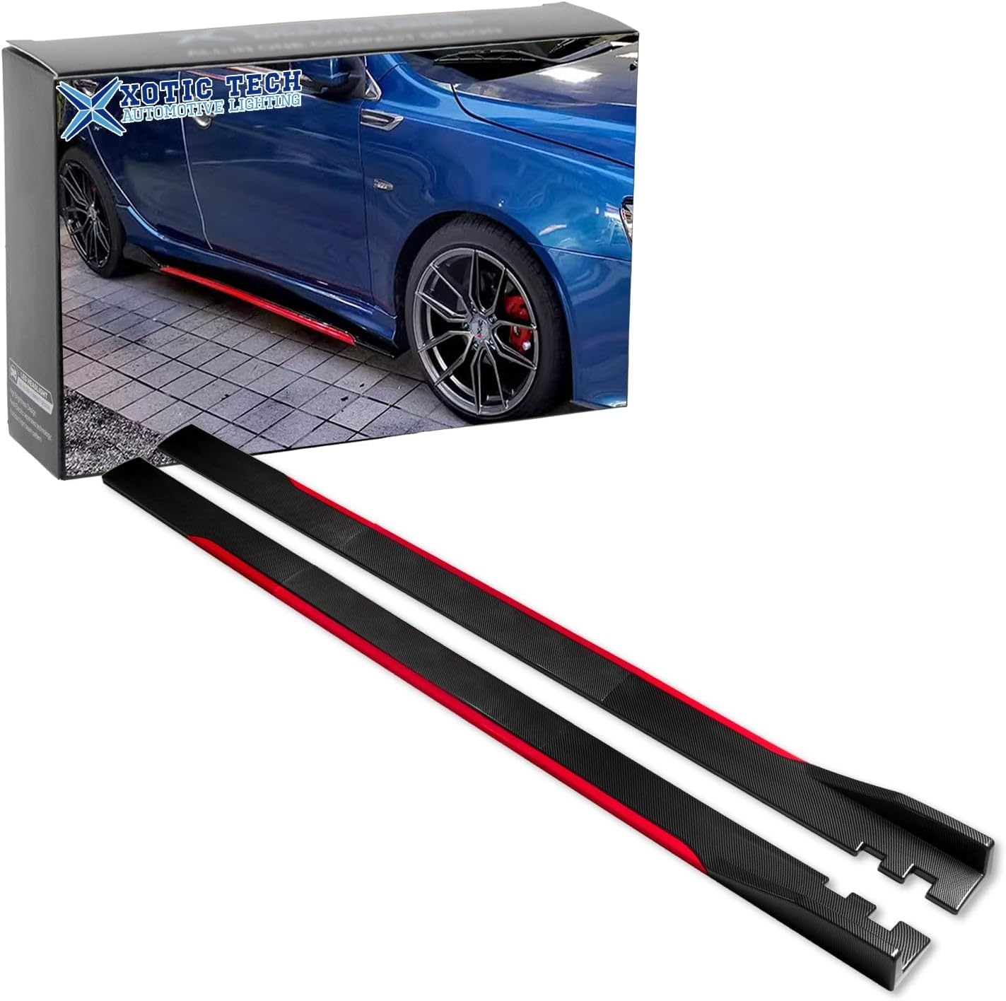 Xotic Tech Car Lower Side Skirts Protect Rocker Panel Splitter Winglets Diffuser Bottom Line Extension Body Kit Universal Fit - Image 35