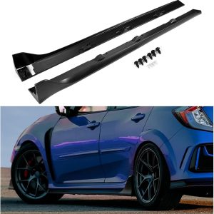 KUAFU Side Skirt Extension Replacement Compatible with 2016-2021 Honda Civic 4 Door Sedan (Including Si Model) Type-R Style Bottom Side Line Rocker Panel Guard Body Kit 2Pcs