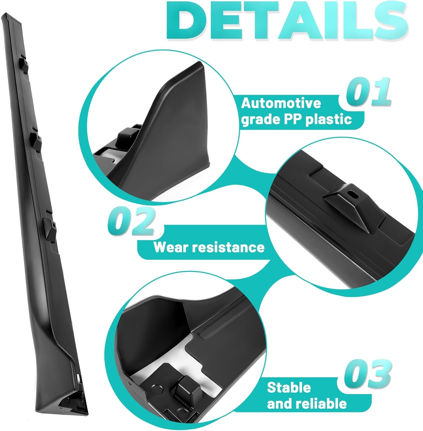 KUAFU Side Skirt Extension Replacement Compatible with 2016-2021 Honda Civic 4 Door Sedan (Including Si Model) Type-R Style Bottom Side Line Rocker Panel Guard Body Kit 2Pcs - Image 4