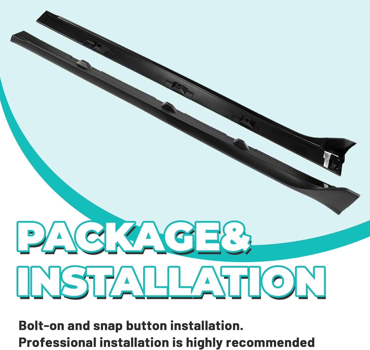 KUAFU Side Skirt Extension Replacement Compatible with 2016-2021 Honda Civic 4 Door Sedan (Including Si Model) Type-R Style Bottom Side Line Rocker Panel Guard Body Kit 2Pcs - Image 6