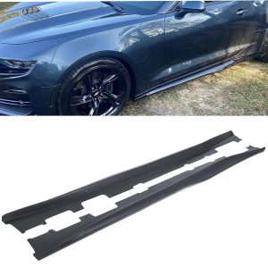 ECOTRIC Side Skirts Extension Rocker Panel Guard Compatible with 2016-2023 Chevy Chevrolet Camaro LT LS RS SS Body Kit Replacement Pair Black ZL1 Style
