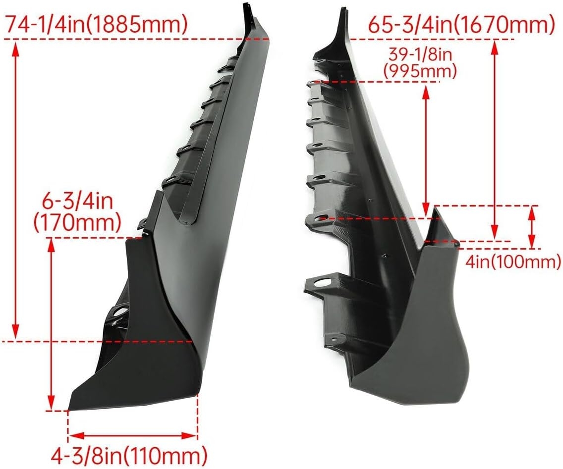 Side Skirts Extension Fit for Toyota Corolla 2003-2008 Black Body Kit ADD-ON ABS - Image 6