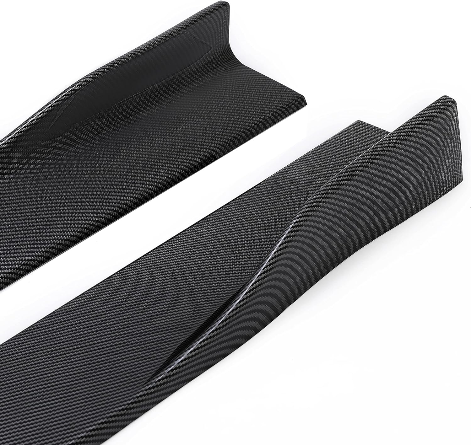 HECASA Pair Side Skirt Body Kit Replacement Compatible with 2014-2023 Infiniti Q50 All Model Rocker Panel Guard Extension Splitter Lip Carbon Fiber Look (ABS Plastic) - Image 4