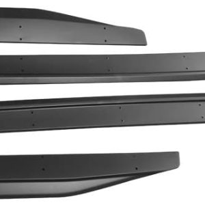 IKON MOTORSPORTS, Side Skirts Compatible With 2015-2023 Ford Mustang, GT500 Style Matte Black Side Skirt Extension Rocker Panel Driver Passenger Side 4PC