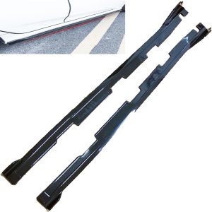 MUCO New Side Skirts 2pcs for Honda Civic 4 Door Sedan DX EX LX Si 2016 2017 2018 2019 2020 2021 Civic 10th Rocker Panels Guard Pair ABS Plastic Glossy Black