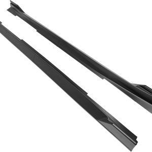 IKON MOTORSPORTS, 4PCS Side Skirts Compatible with 2014-2023 Infiniti Q50, Side Skirts Splitter Extension Rocker Panel Guard Added on Bodykit Replacement IKON Style PP Polypropylene Matte Black